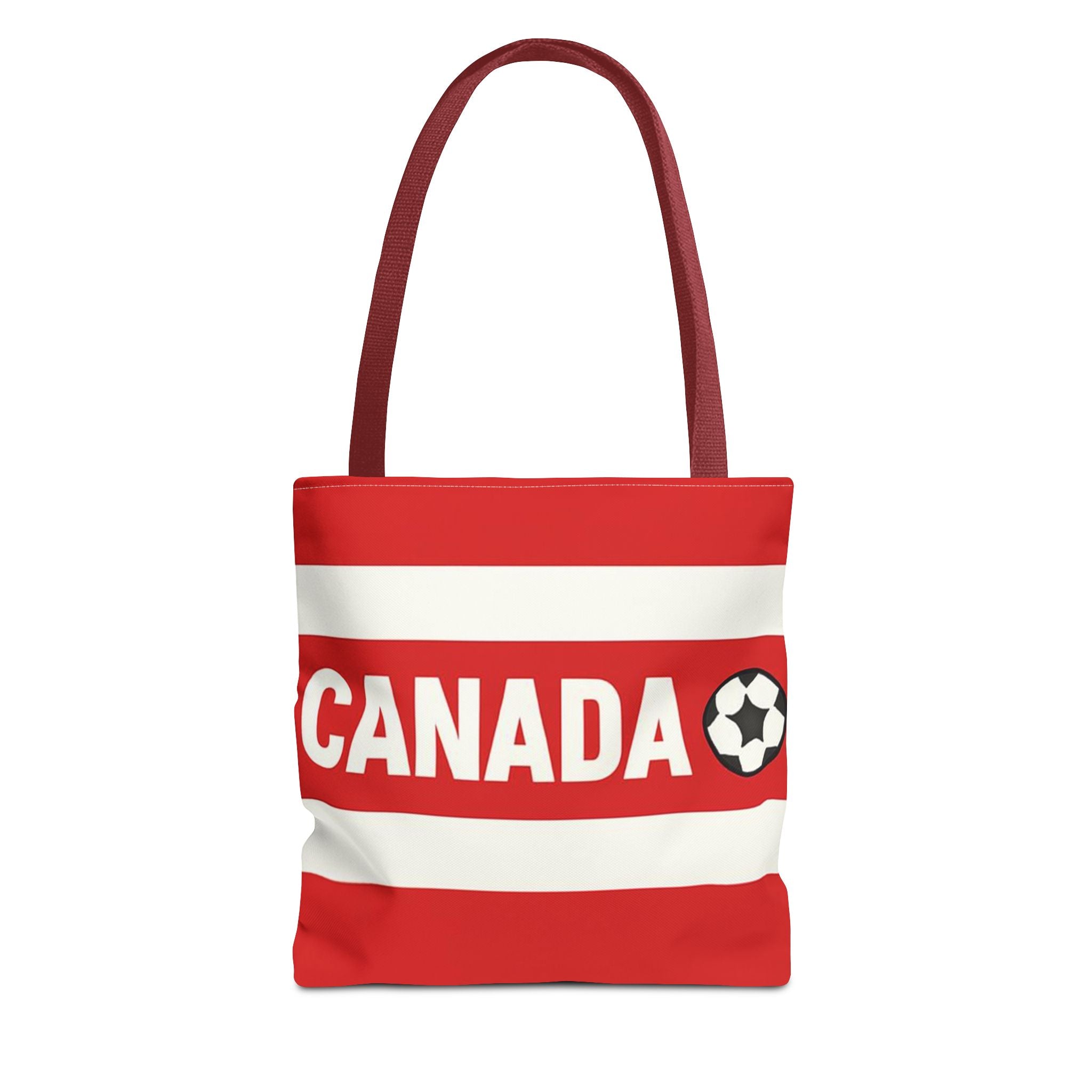 Canada Soccer Fan Tote Bag | Red White Football Stripes