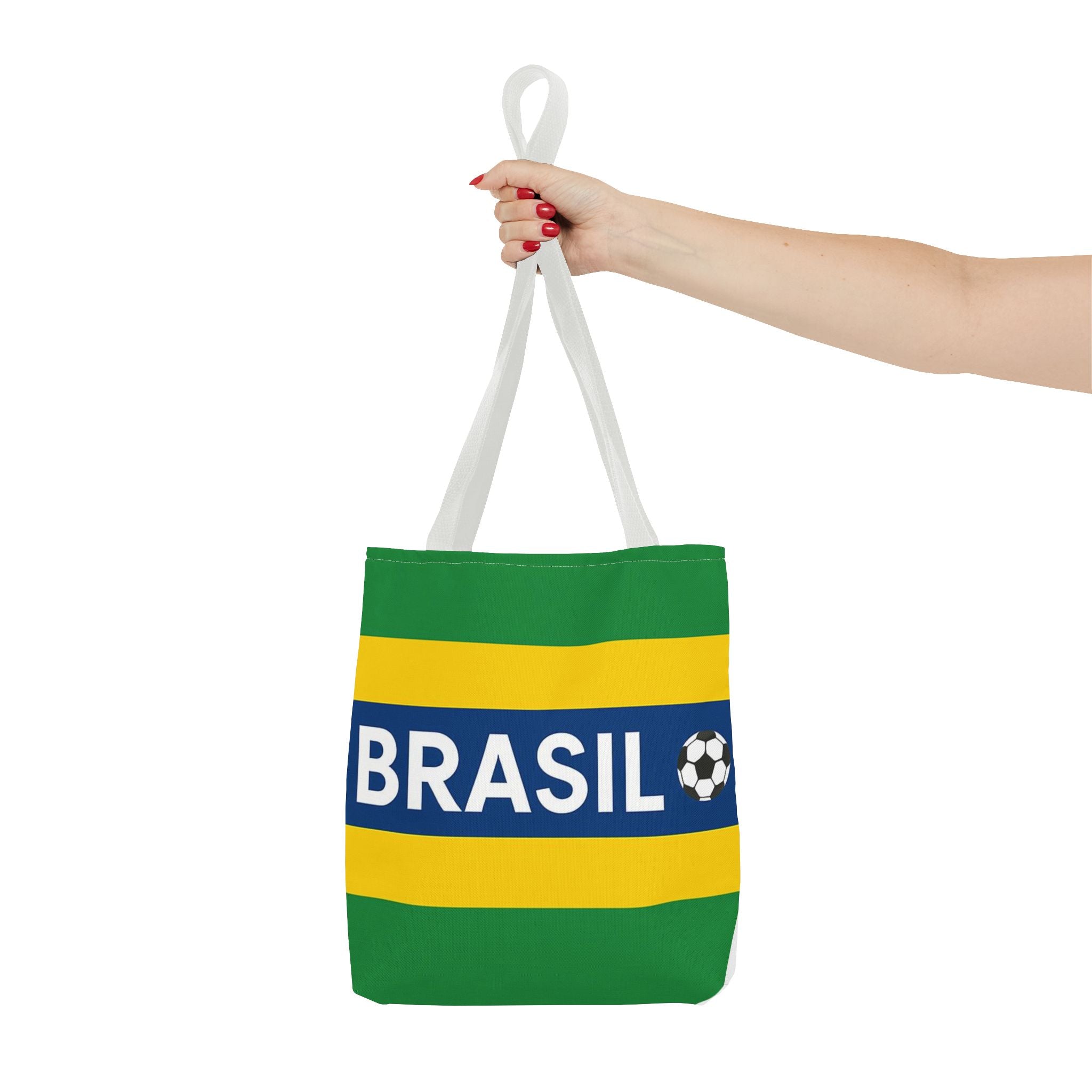 Brasil Soccer Flag Tote Bag | Brazil Football Graphic Tote