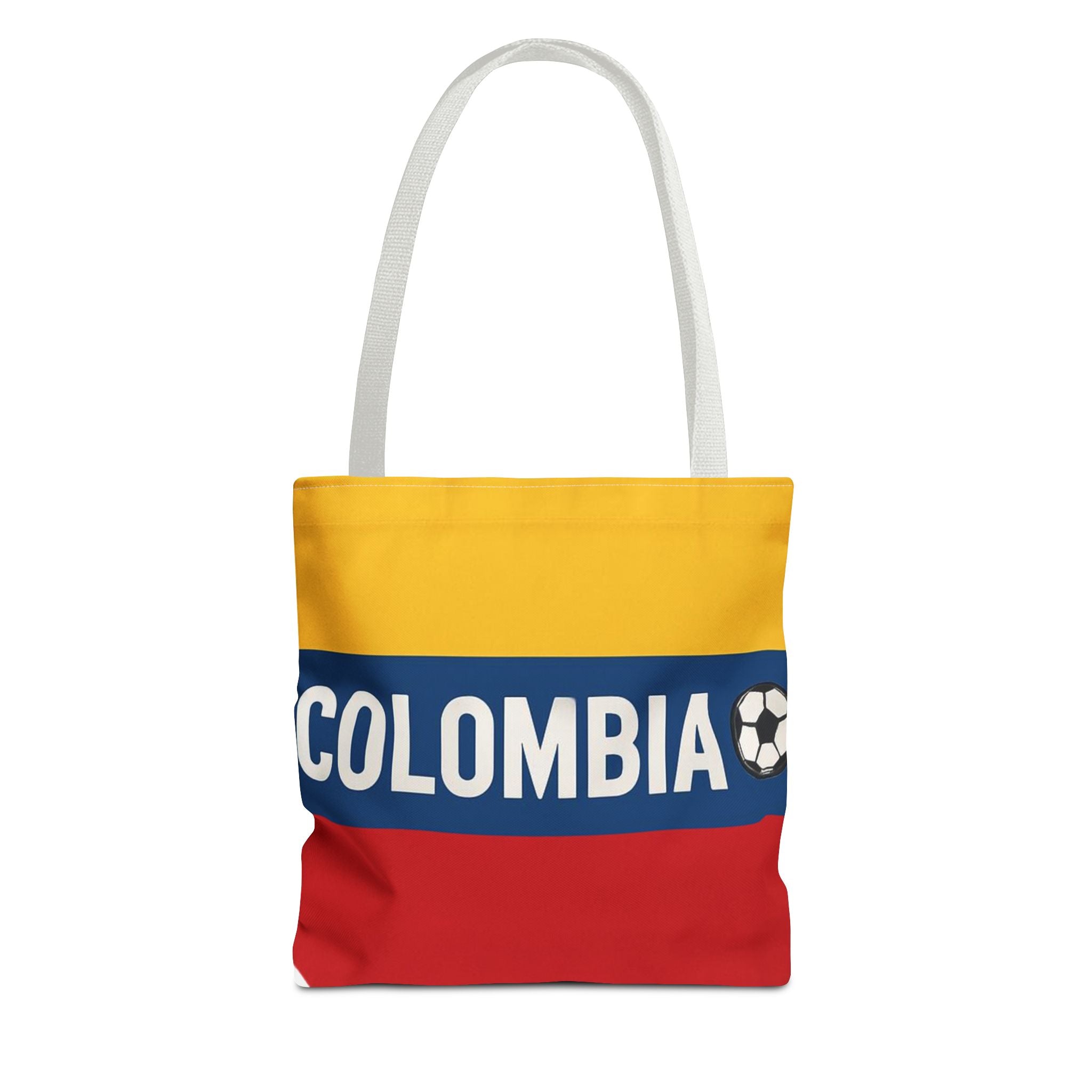 Colombia Soccer Fan Tote Bag | Yellow Blue Red Football Stripes