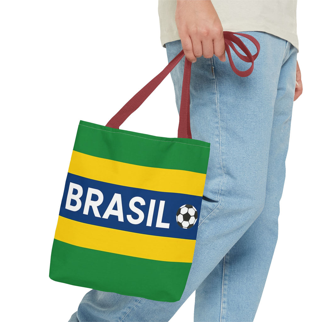 Brasil Soccer Flag Tote Bag | Brazil Football Graphic Tote