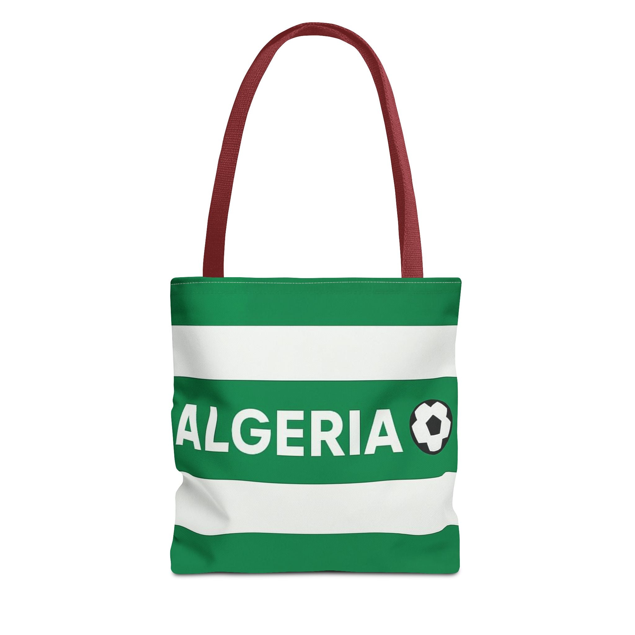 Algeria Soccer Stripes Tote Bag | Green White Football Design