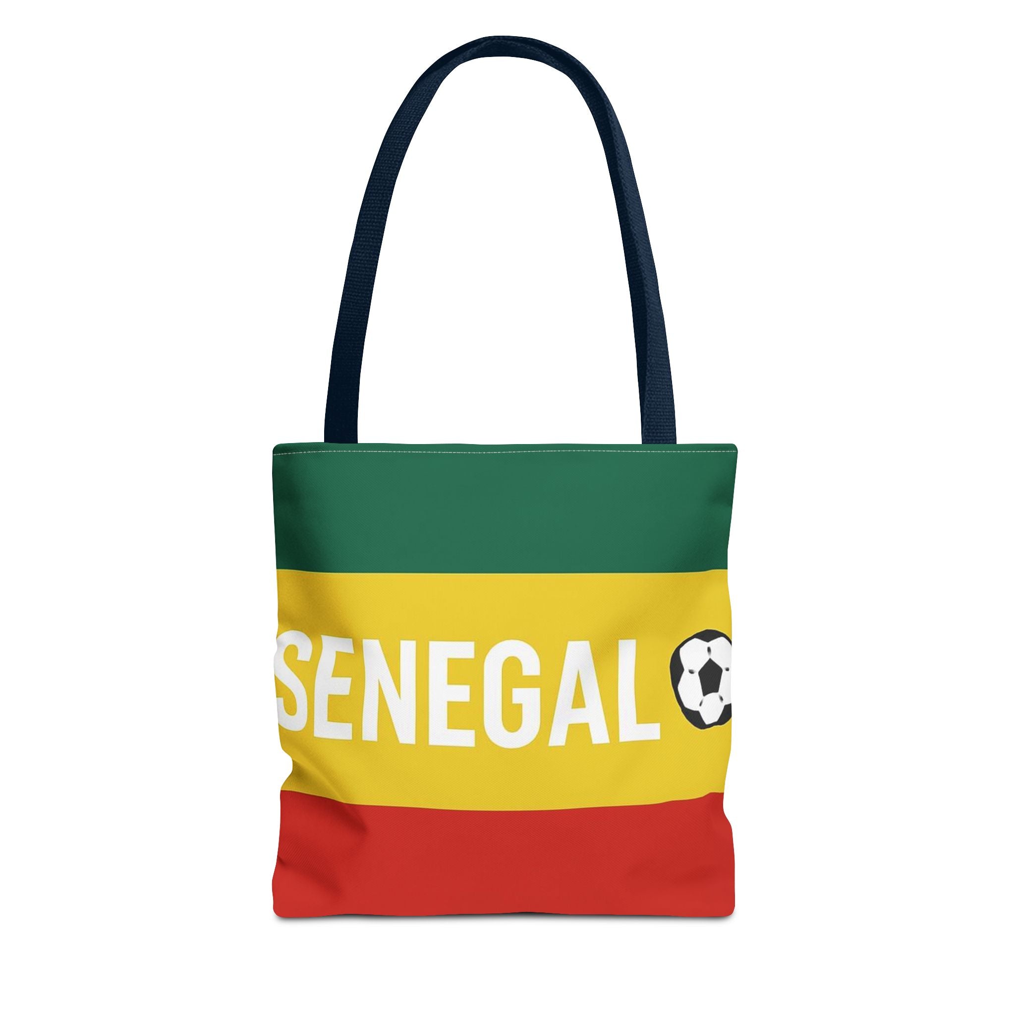 Senegal Flag Stripe with Soccer Ball Tote Bag