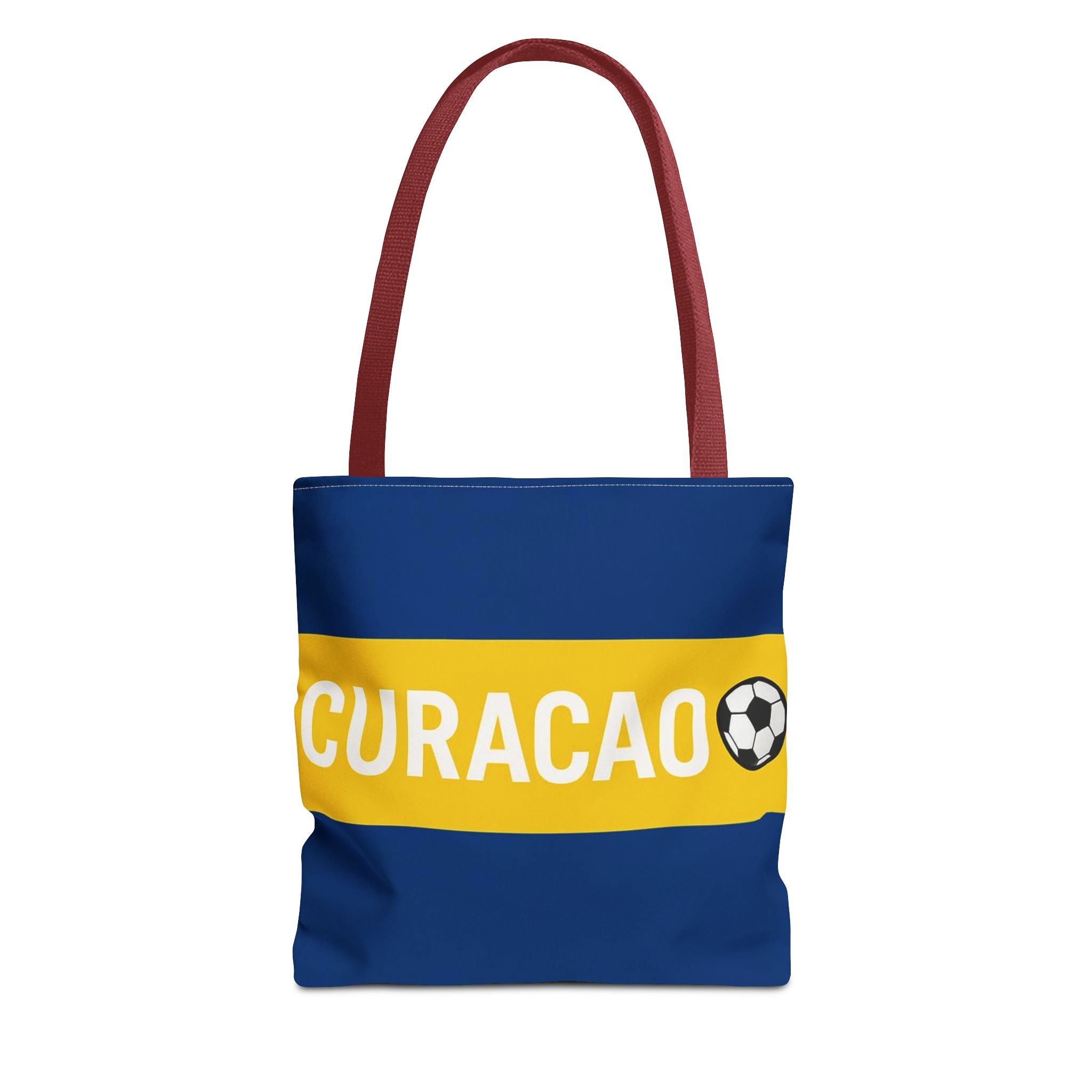 Curacao Soccer Stripe Tote Bag | Blue Yellow Football Design