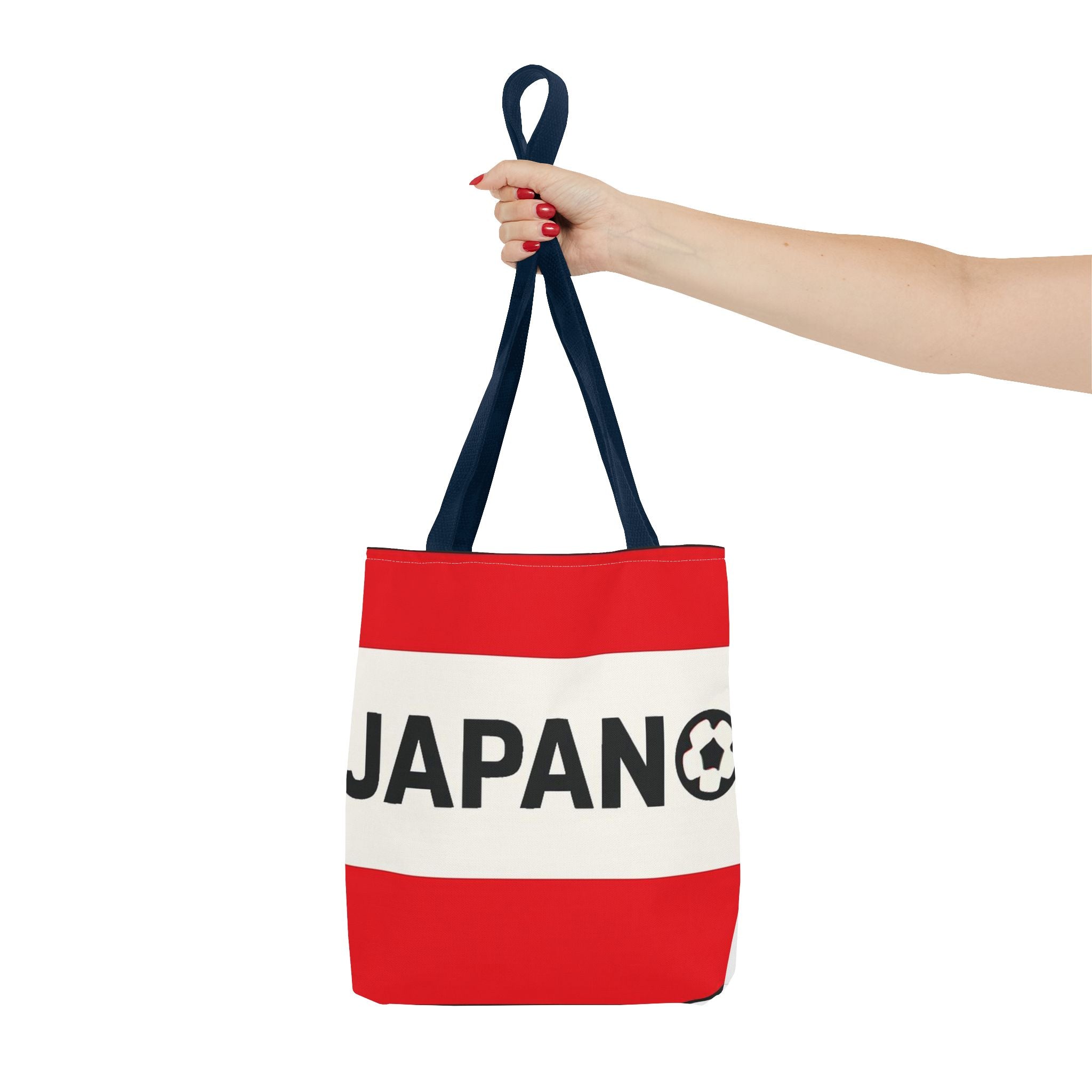Japan Soccer Logo Tote Bag | Red White Stripe Japan Football