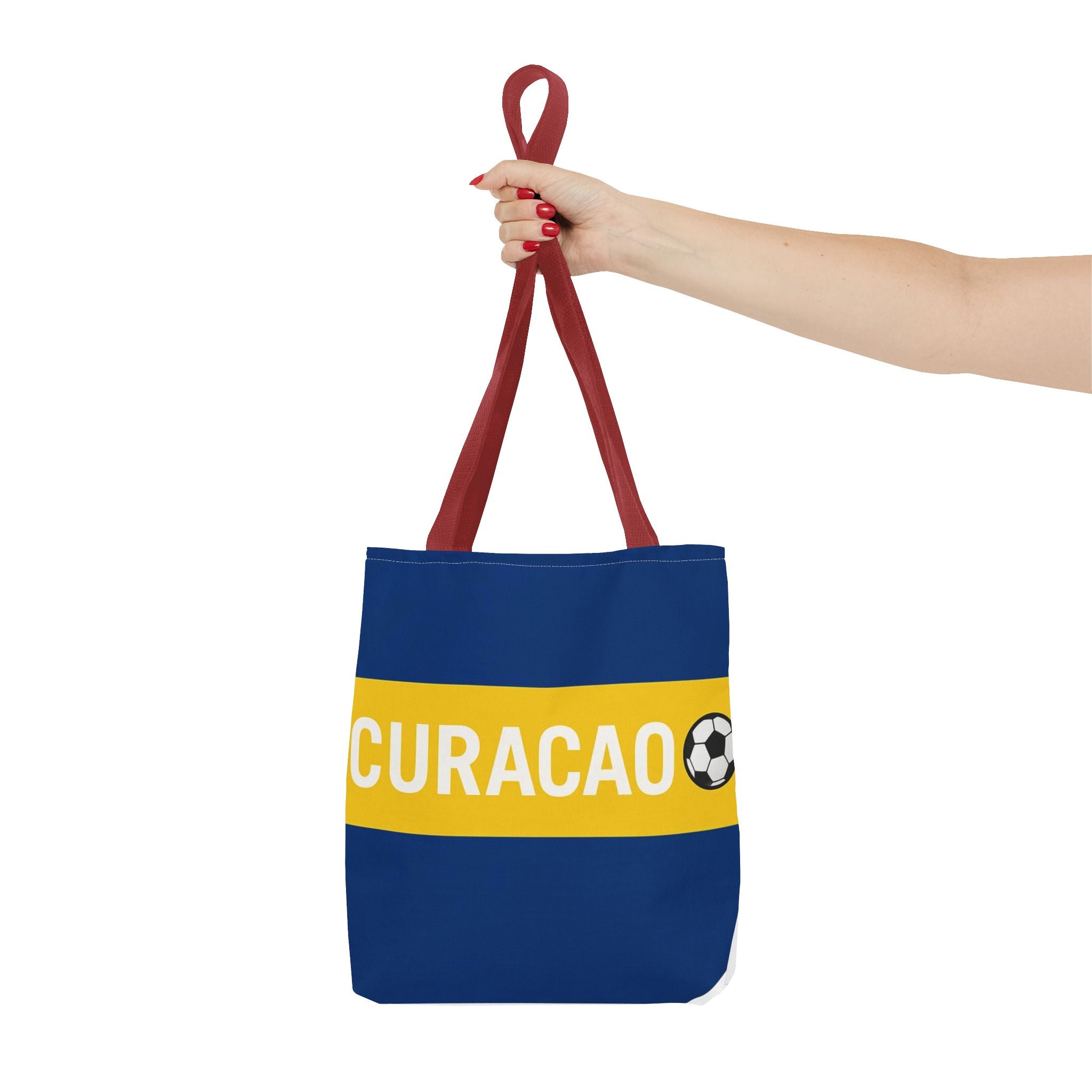 Curacao Soccer Stripe Tote Bag | Blue Yellow Football Design