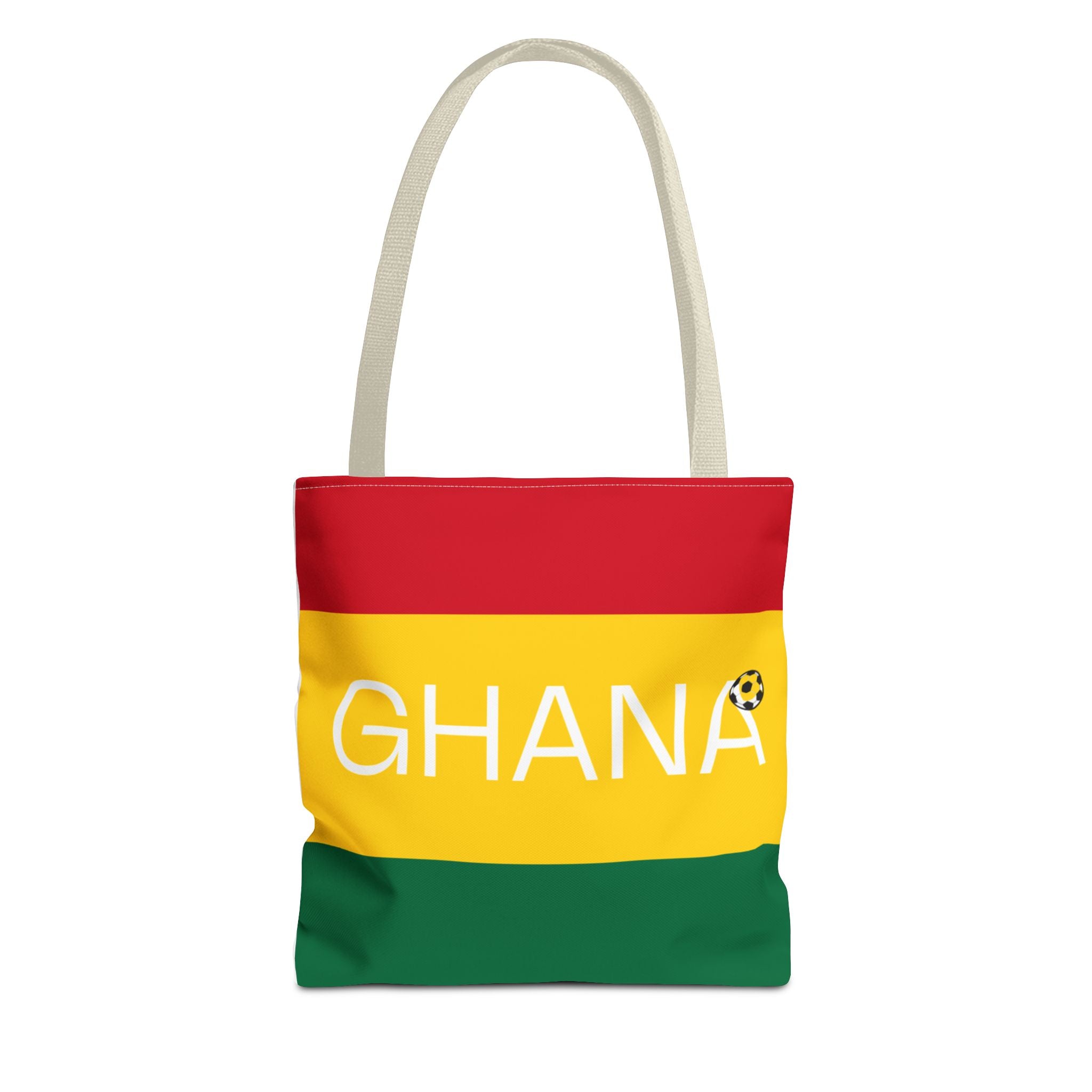 Ghana flag stripes Tote Bag | Ghana text, red yellow green with black star