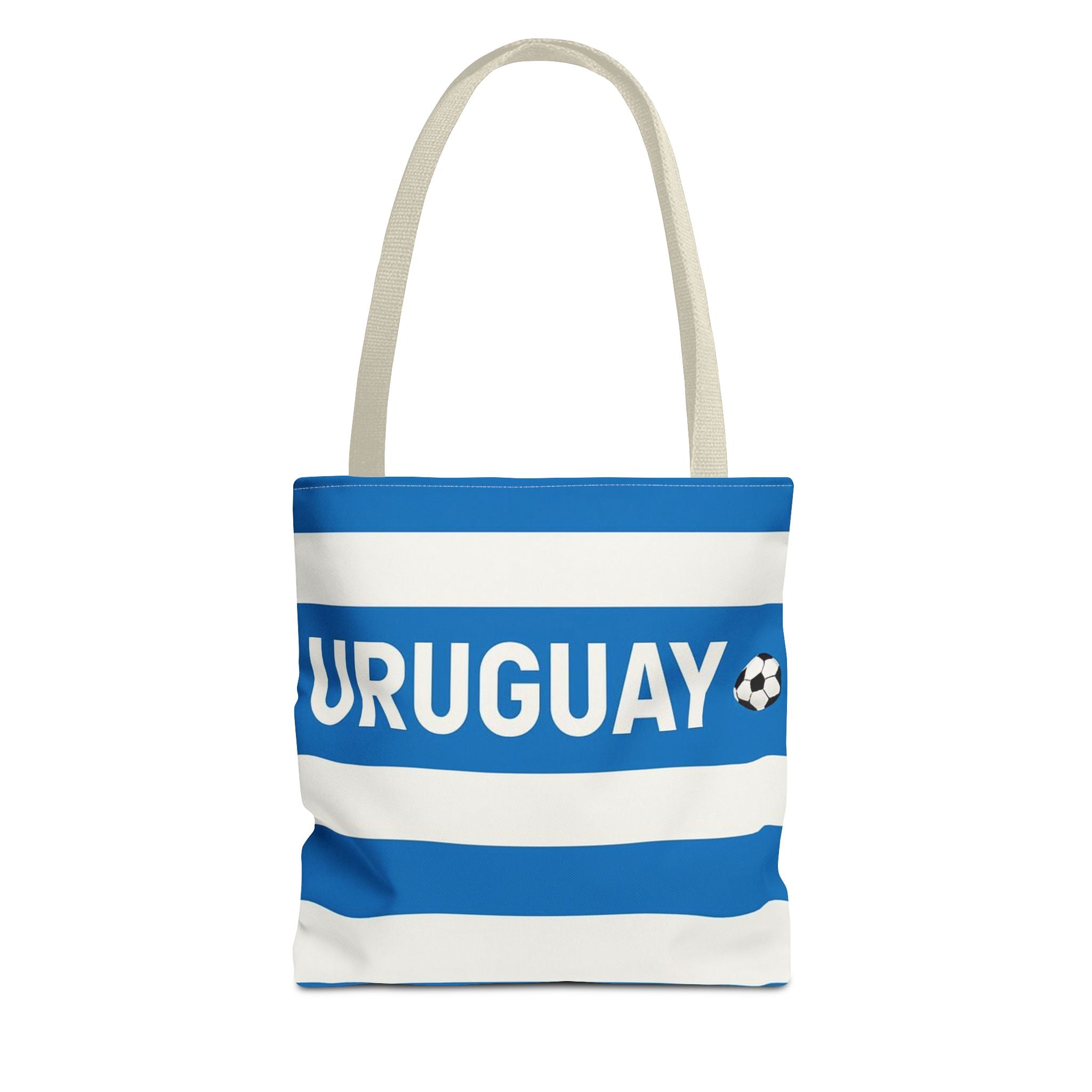 Uruguay Soccer Fan Tote Bag | White Blue Football Stripes