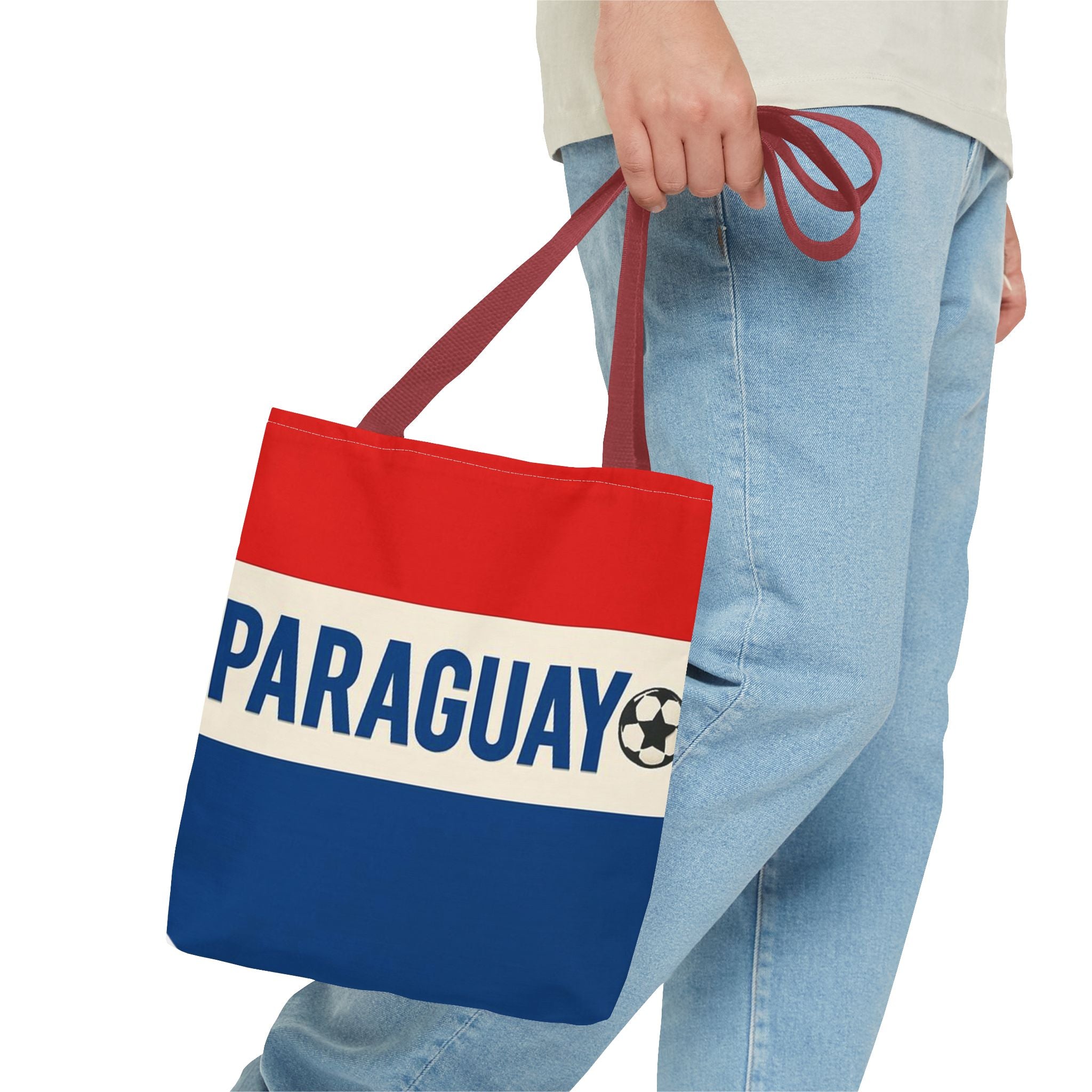 Paraguay Flag Stripe Tote Bag | Soccer Accent