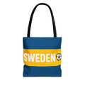 Sweden soccer stripe Tote Bag | Blue and gold football design