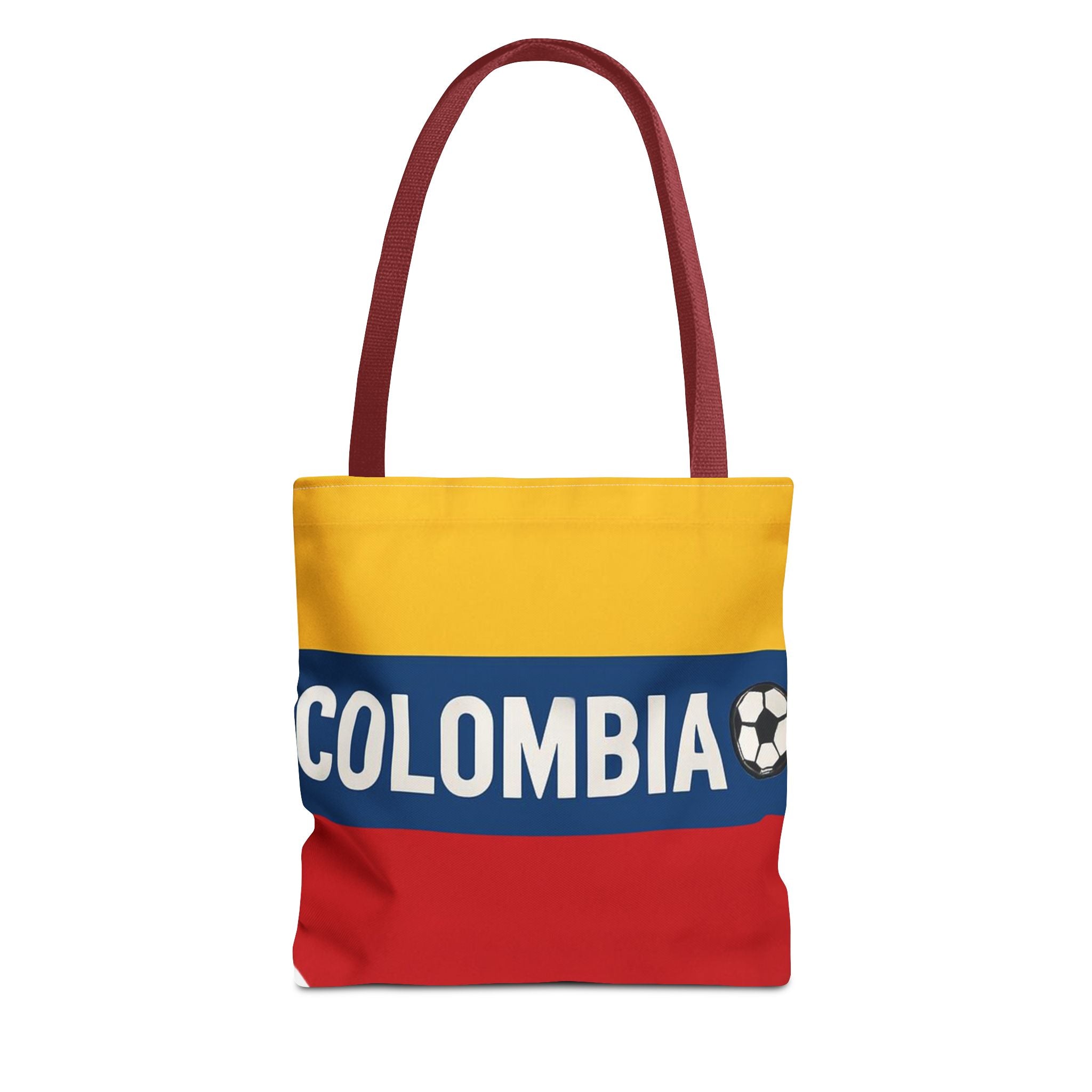 Colombia Soccer Fan Tote Bag | Yellow Blue Red Football Stripes
