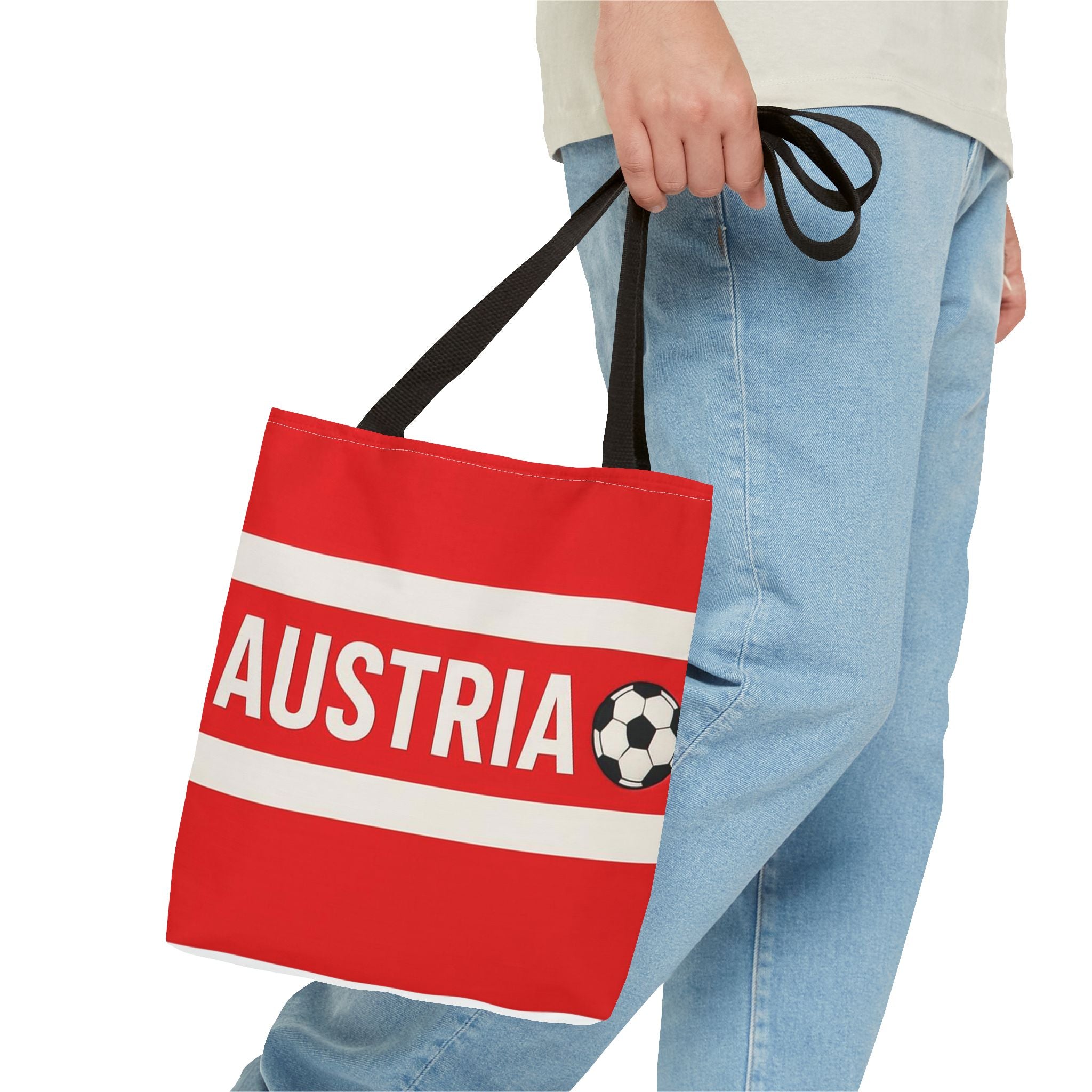 Austria Soccer Scarf Tote Bag | Red Football Fan Austria Tote