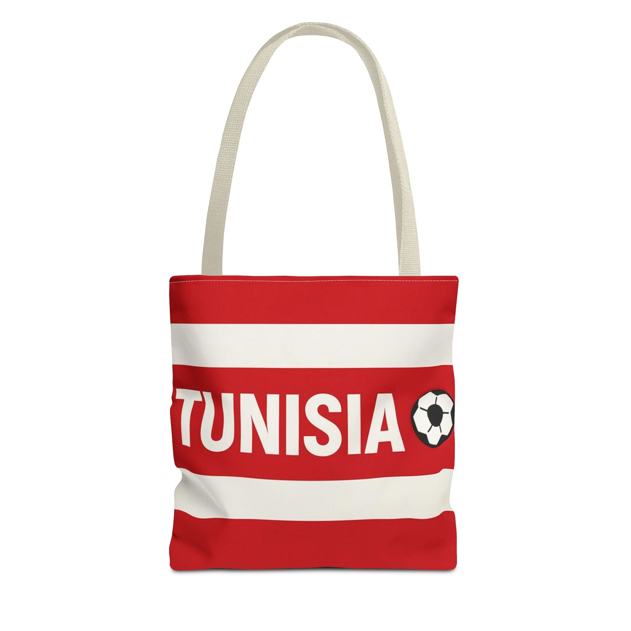 Tunisia Striped Soccer Scarf Tote Bag | Red White Football Fan