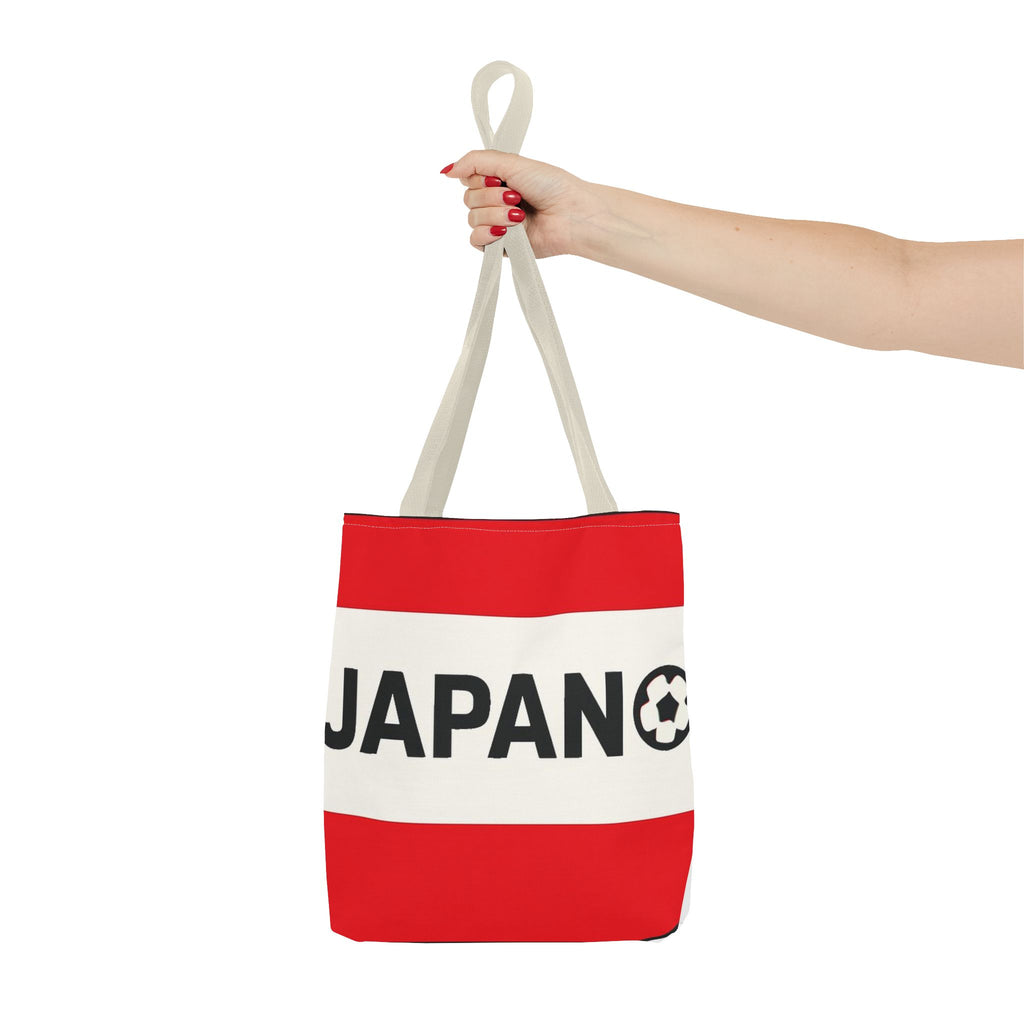 Japan Soccer Logo Tote Bag | Red White Stripe Japan Football