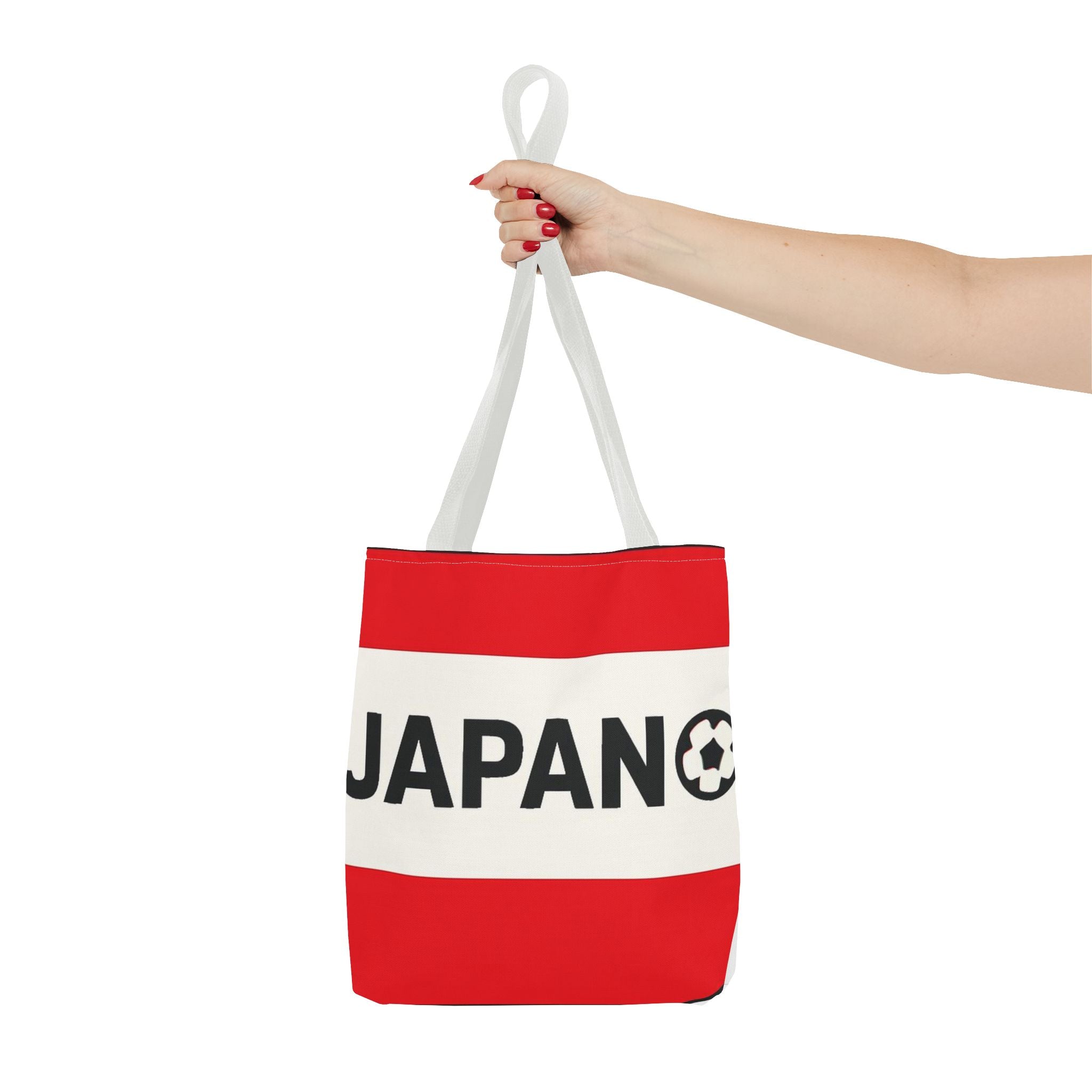 Japan Soccer Logo Tote Bag | Red White Stripe Japan Football