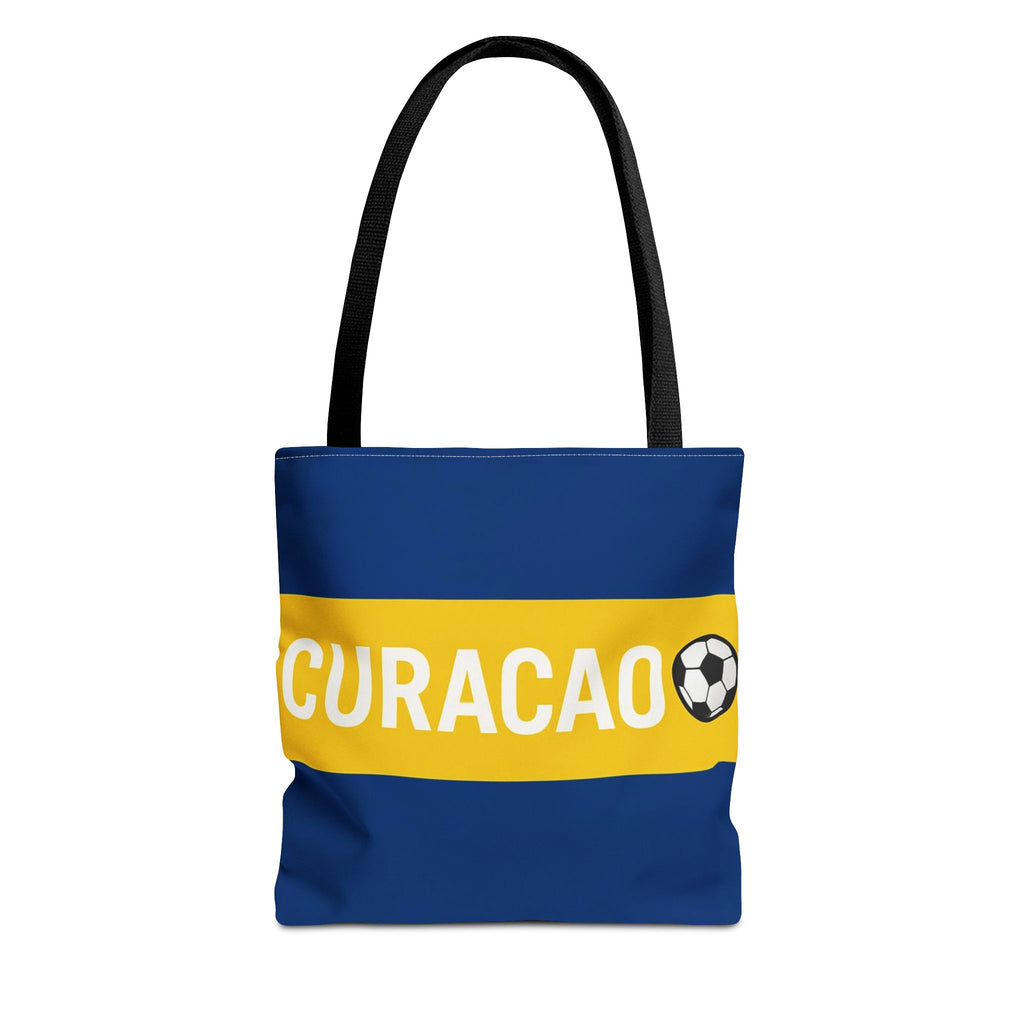 Curacao Soccer Stripe Tote Bag | Blue Yellow Football Design