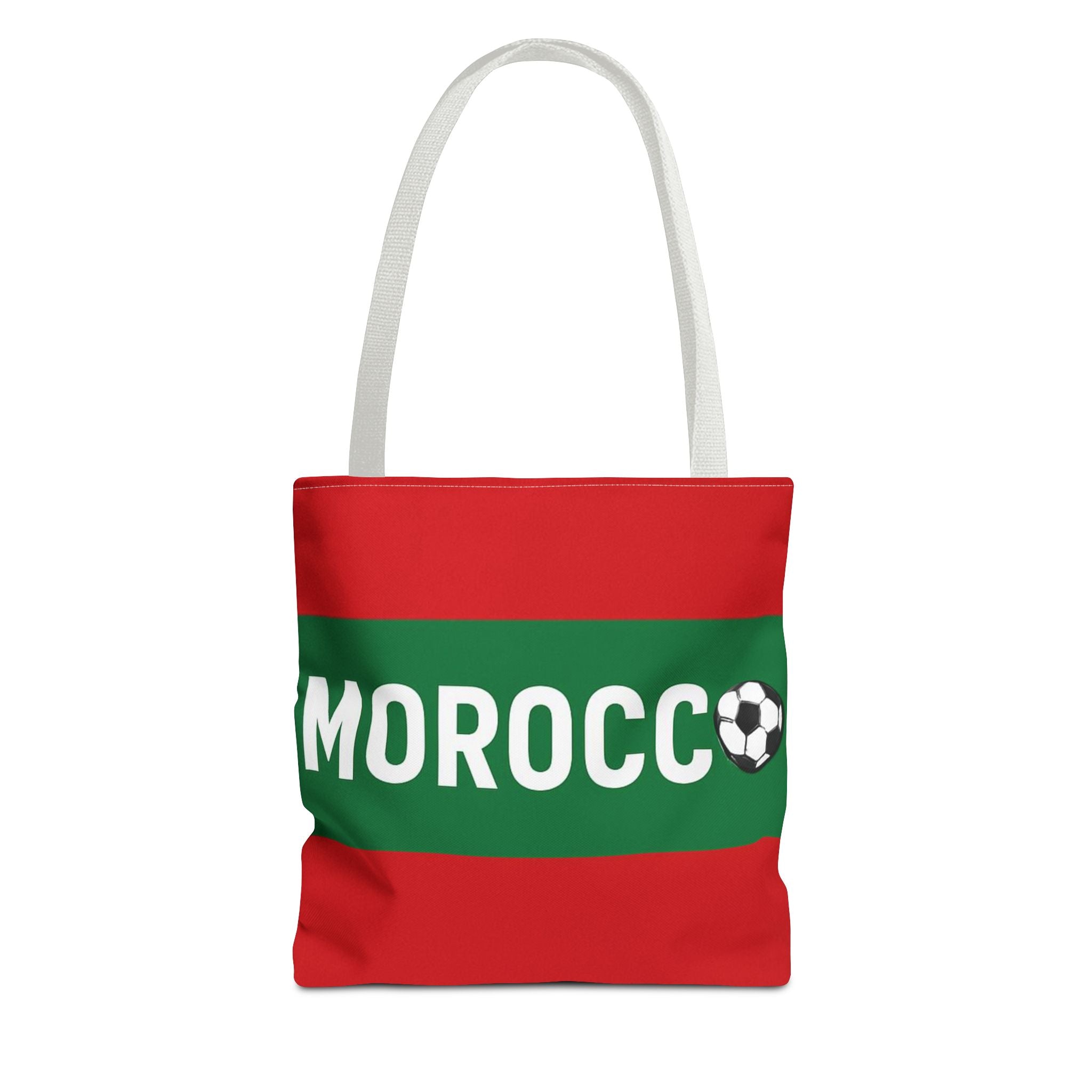 Morocco Soccer Tote Bag | Red Green Football Graphic