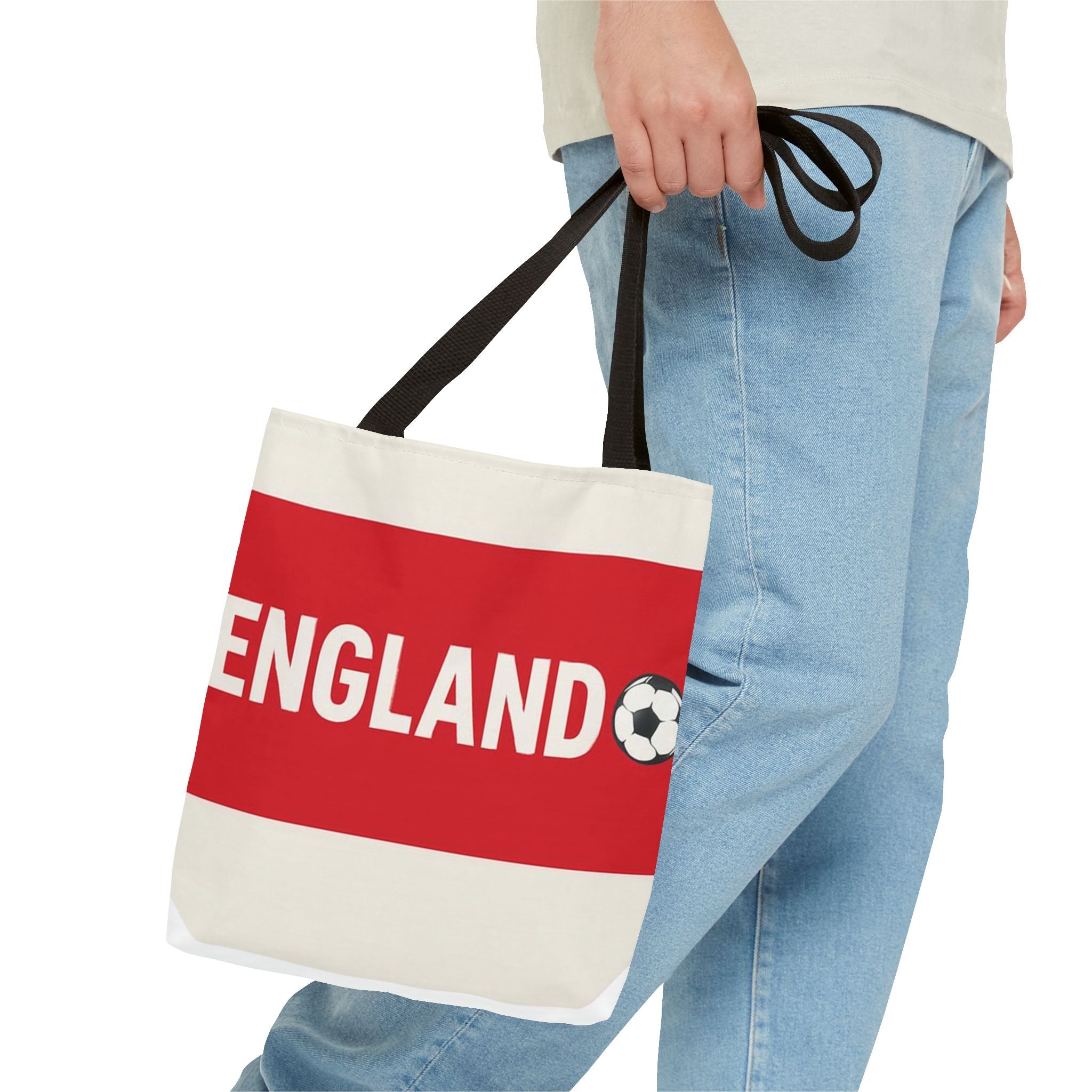 England Soccer Ball graphic Tote Bag | Red White Football Fan