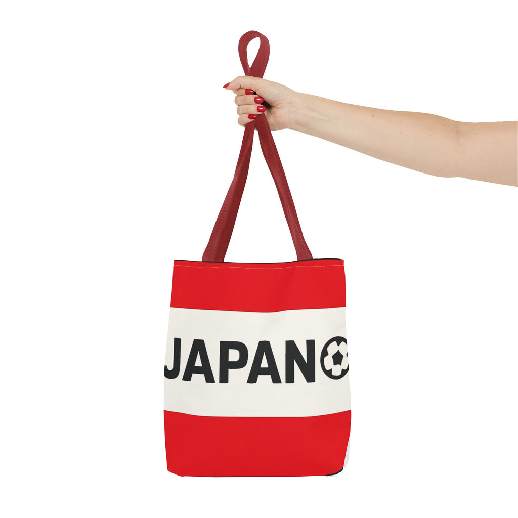 Japan Soccer Logo Tote Bag | Red White Stripe Japan Football