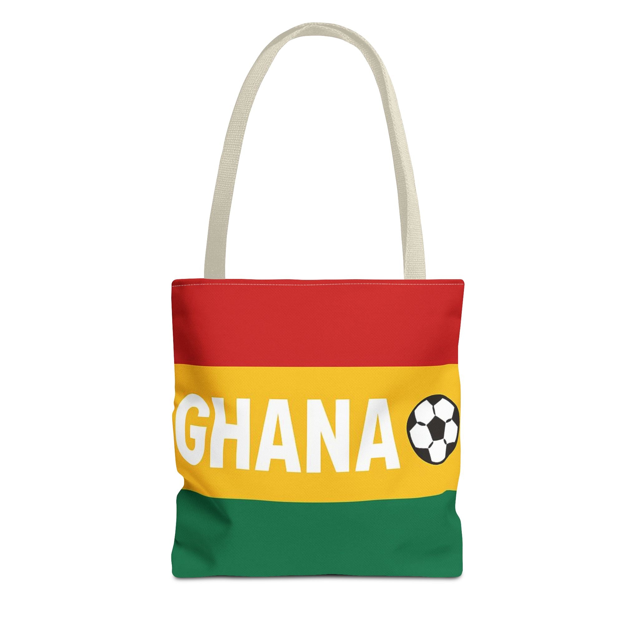 Ghana Flag Soccer Tote Bag | Red Yellow Green Football Design