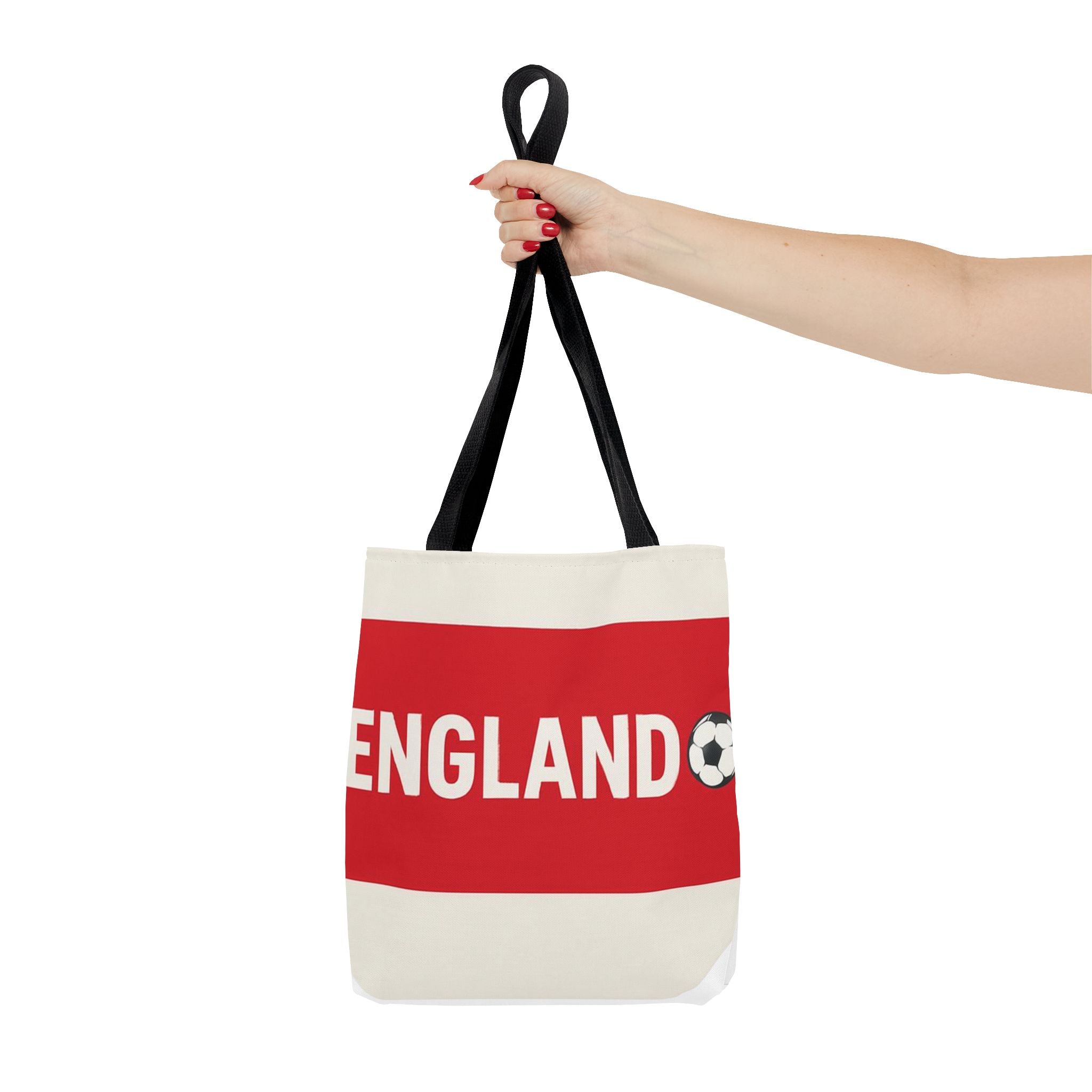 England Soccer Ball graphic Tote Bag | Red White Football Fan