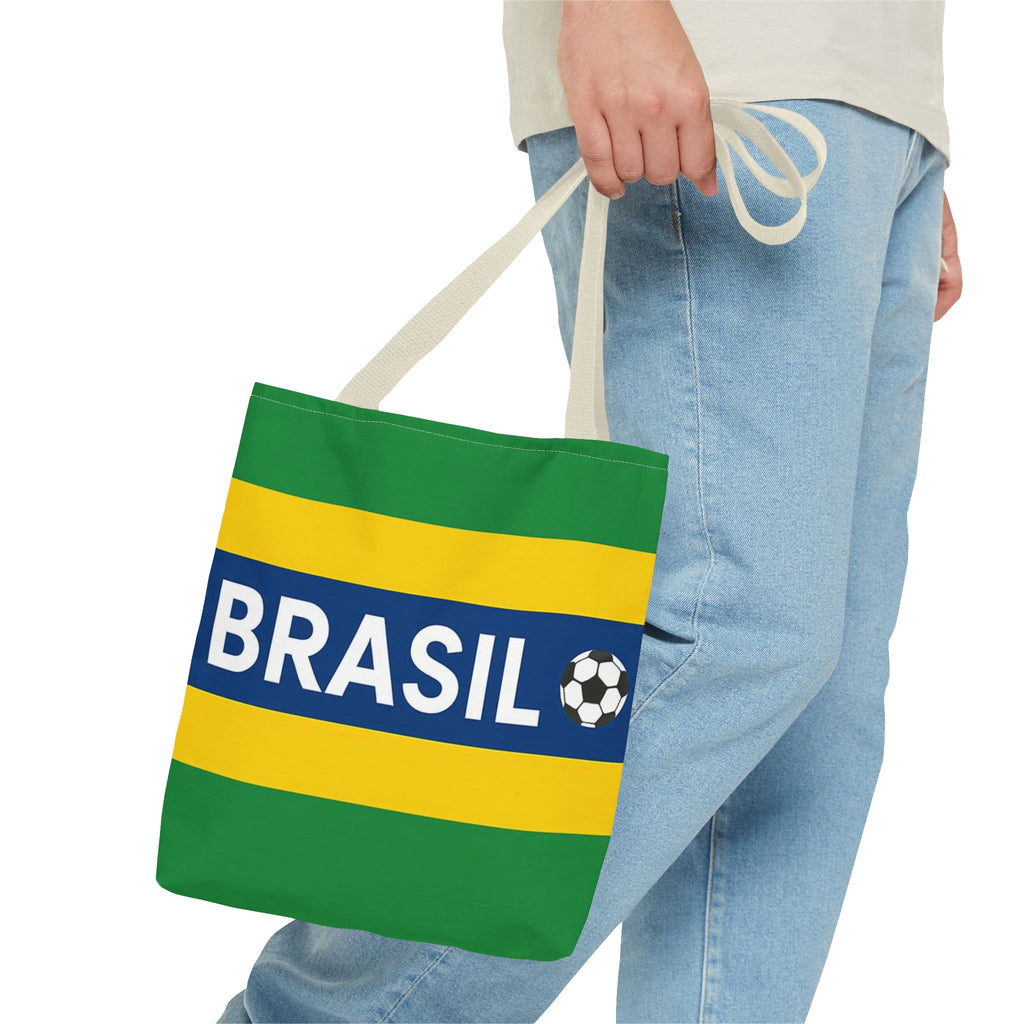 Brasil Soccer Flag Tote Bag | Brazil Football Graphic Tote