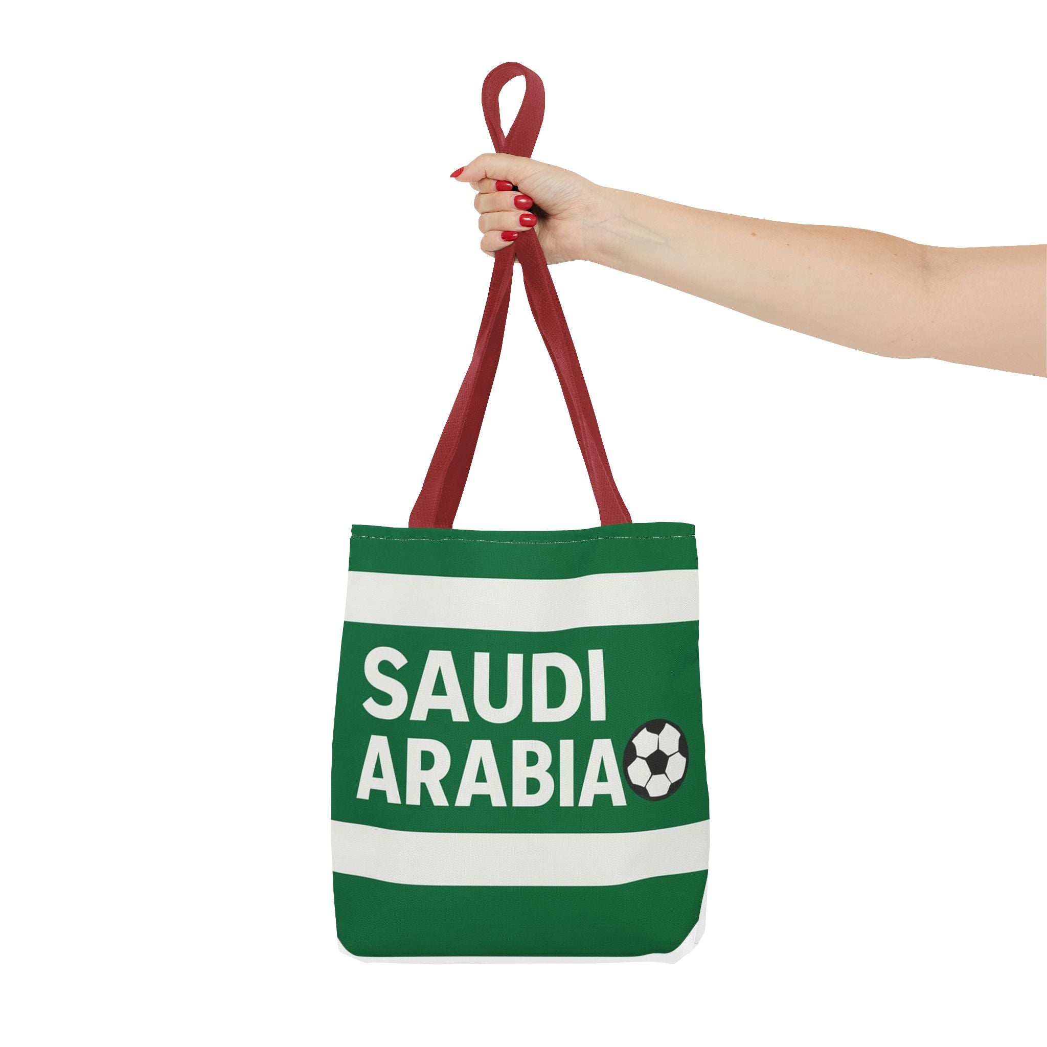 Saudi Arabia Soccer Tote Bag | Green Stripes Football Fan