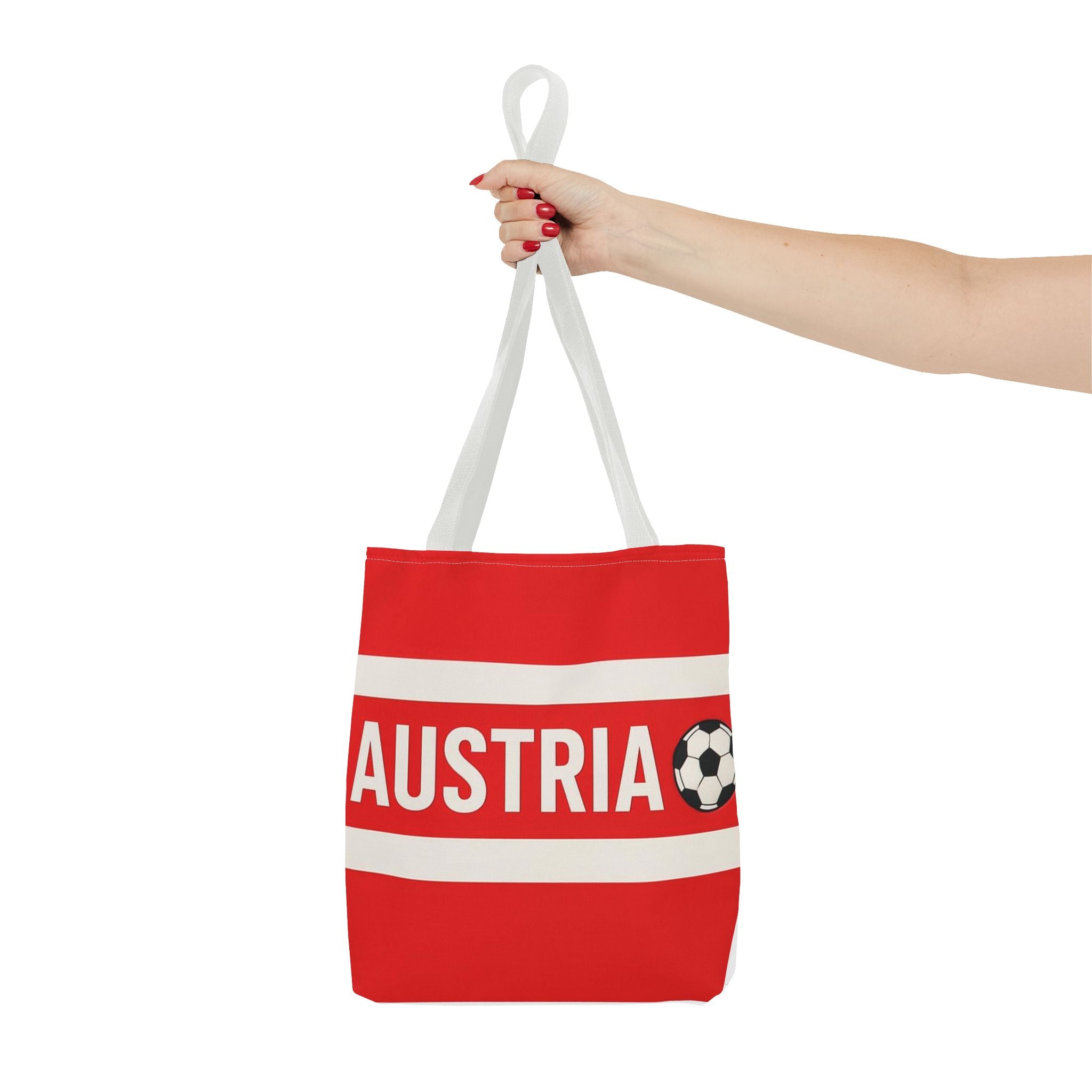 Austria Soccer Scarf Tote Bag | Red Football Fan Austria Tote