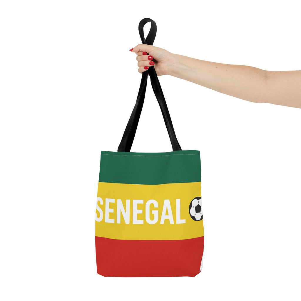 Senegal Flag Stripe with Soccer Ball Tote Bag