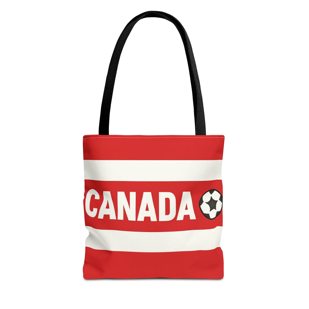 Canada Soccer Fan Tote Bag | Red White Football Stripes