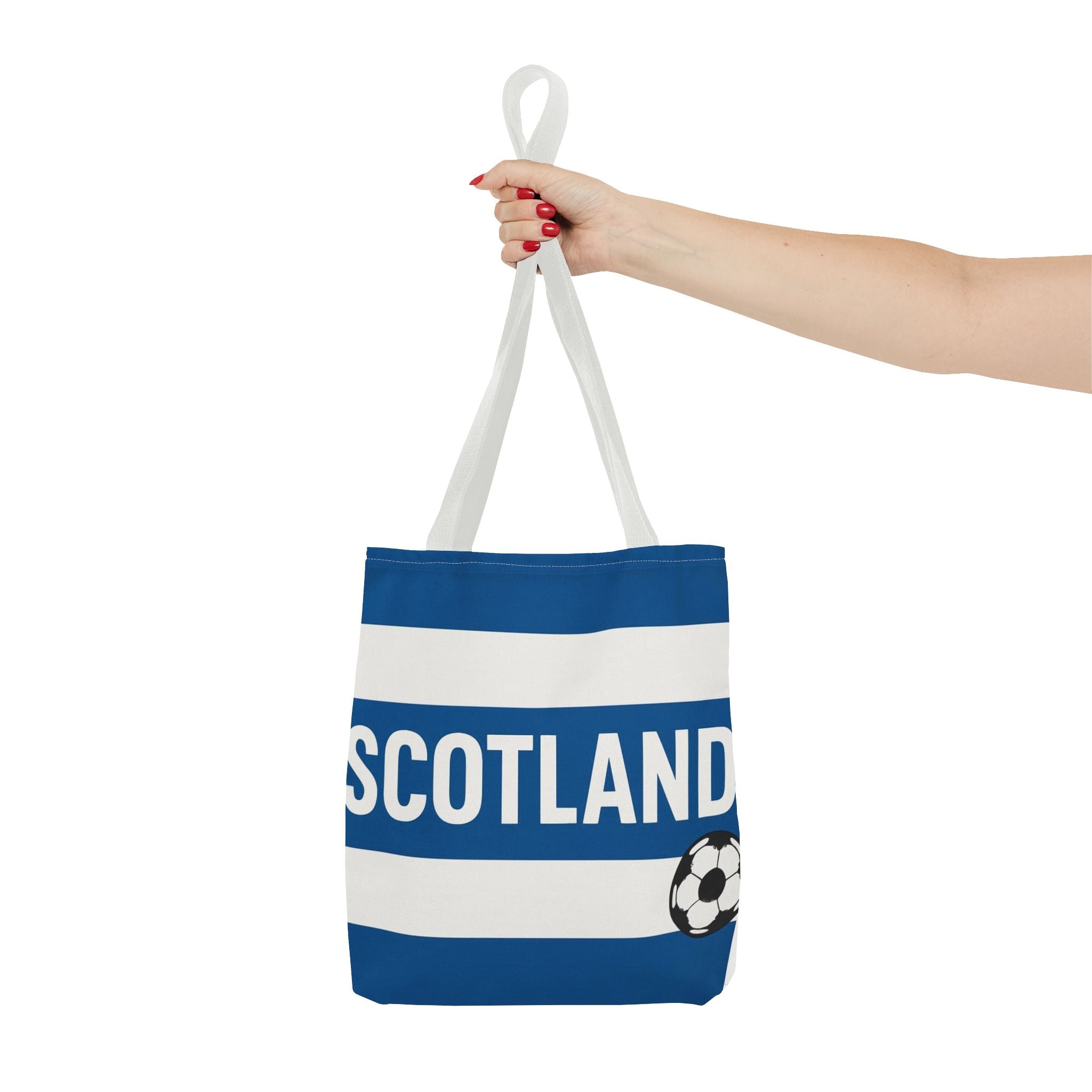 Scotland Football Stripes Tote Bag | Soccer Crest Blue White