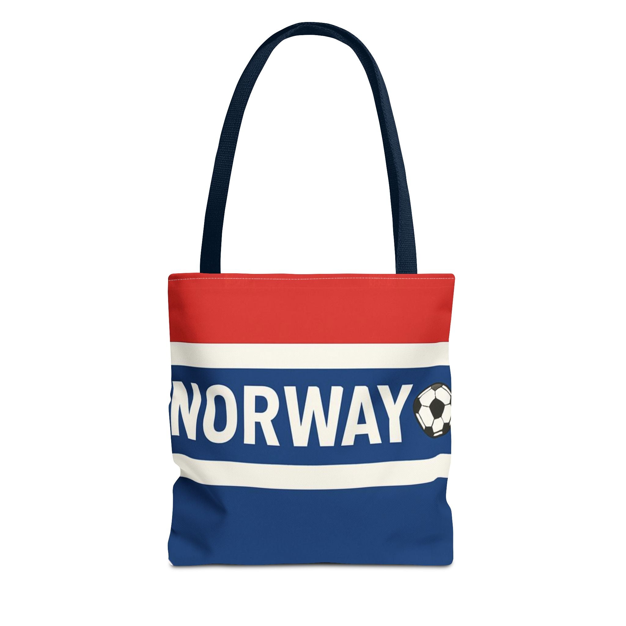 Norway Soccer Fan Tote Bag | Red White Blue Football Stripes