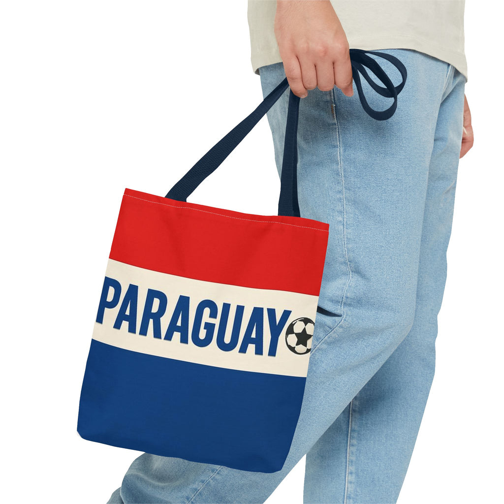 Paraguay Flag Stripe Tote Bag | Soccer Accent