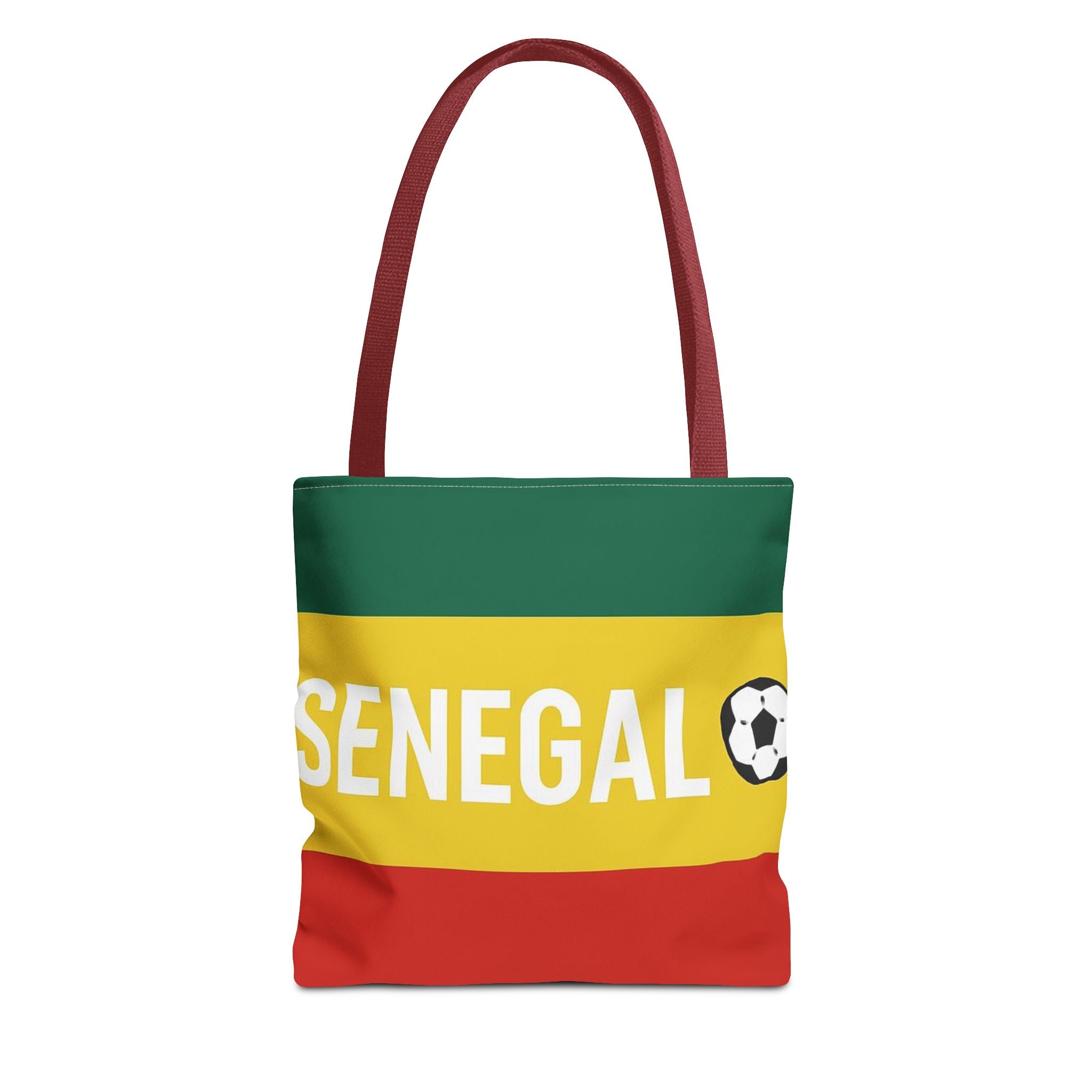 Senegal Flag Stripe with Soccer Ball Tote Bag