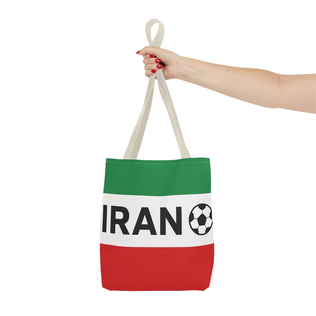 Iran Flag Soccer Tote Bag | Football Stripes Green White Red
