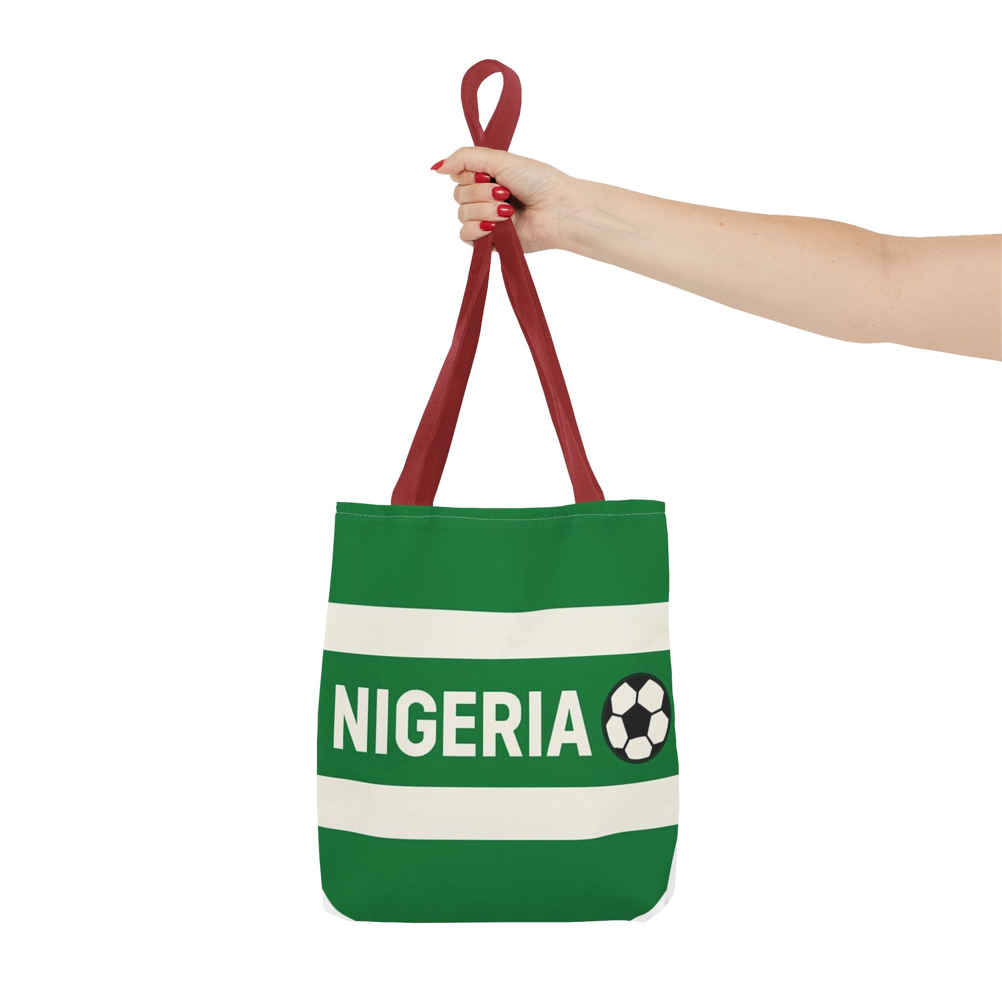 Nigeria Soccer Fan Tote Bag | Green White Football Stripes