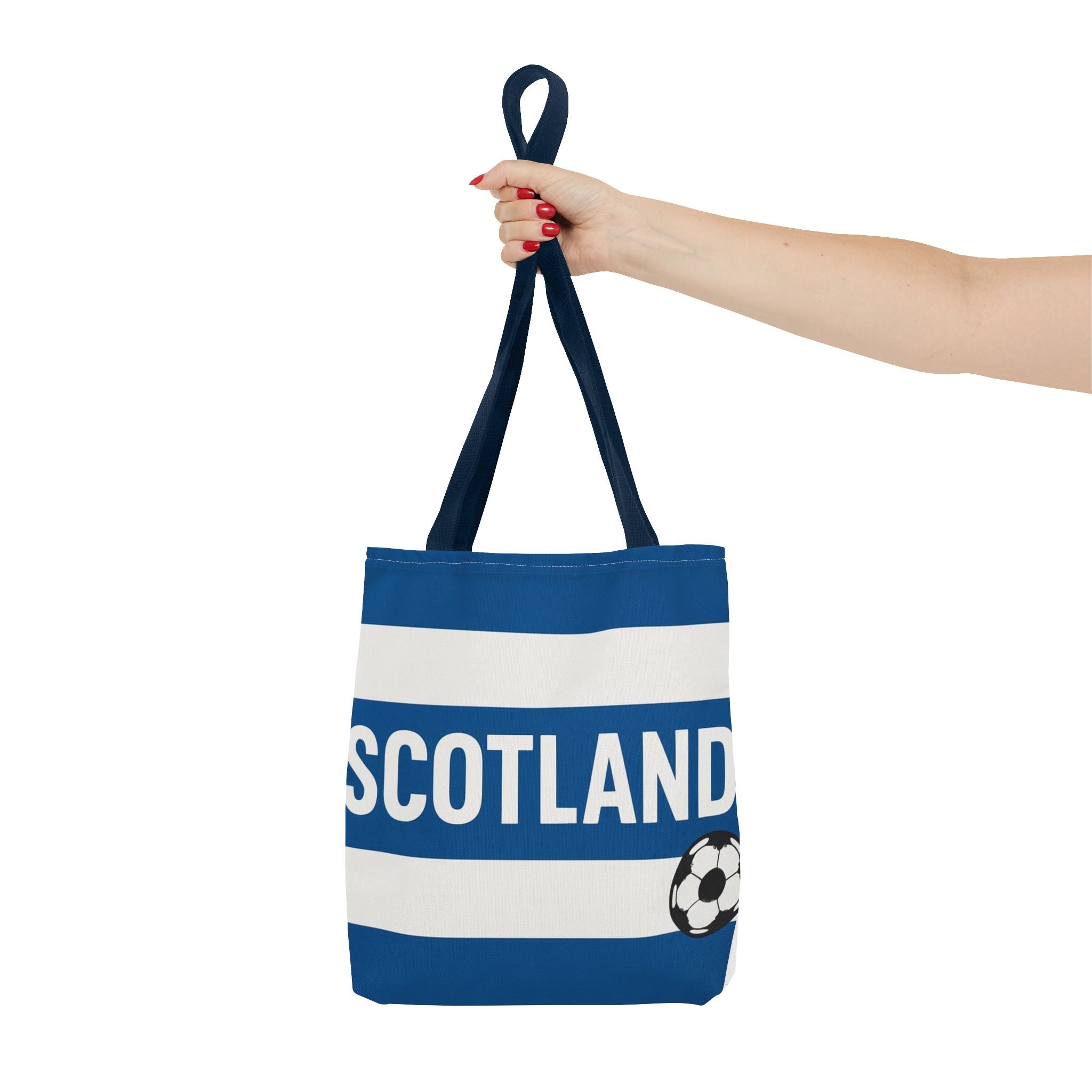Scotland Football Stripes Tote Bag | Soccer Crest Blue White