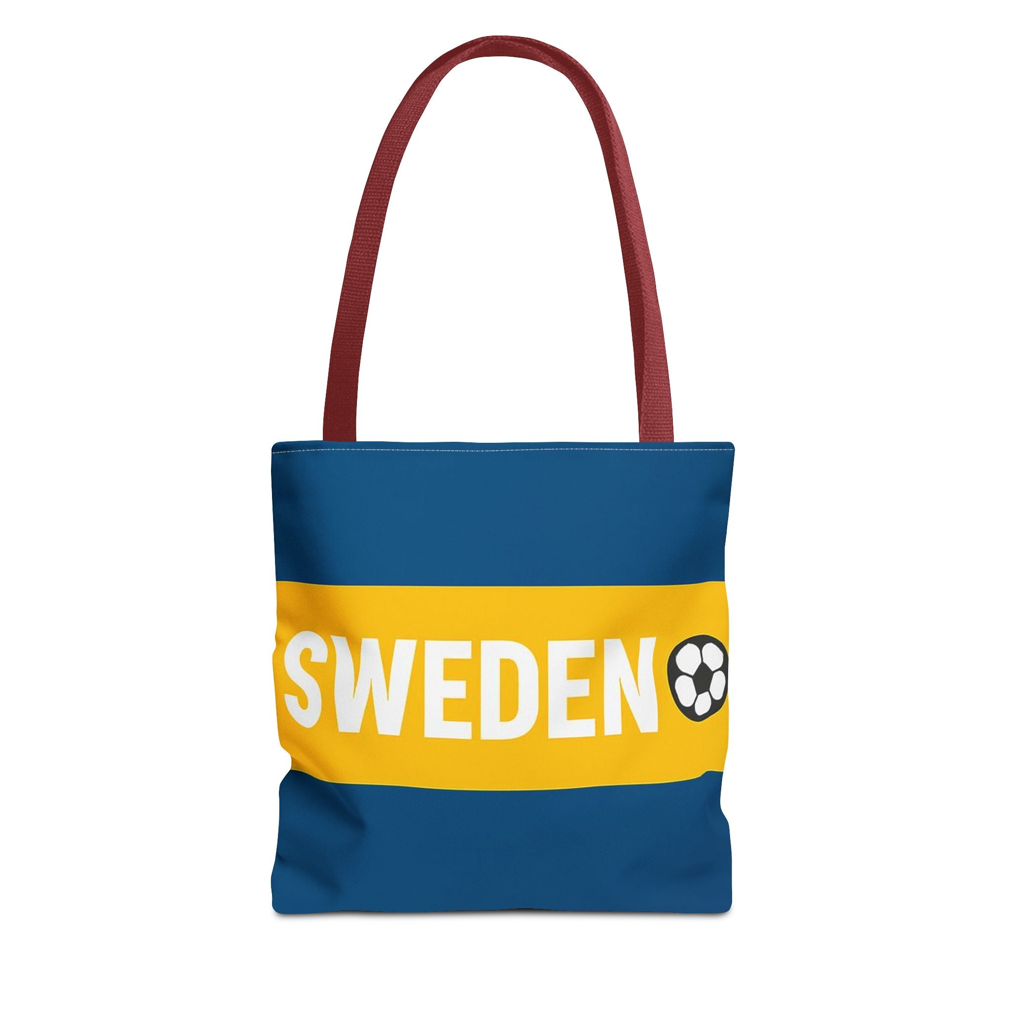 Sweden soccer stripe Tote Bag | Blue and gold football design
