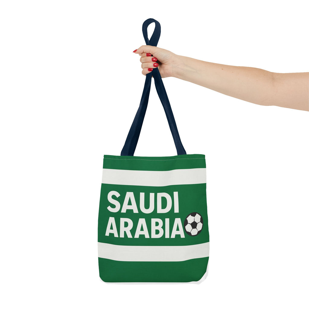 Saudi Arabia Soccer Tote Bag | Green Stripes Football Fan