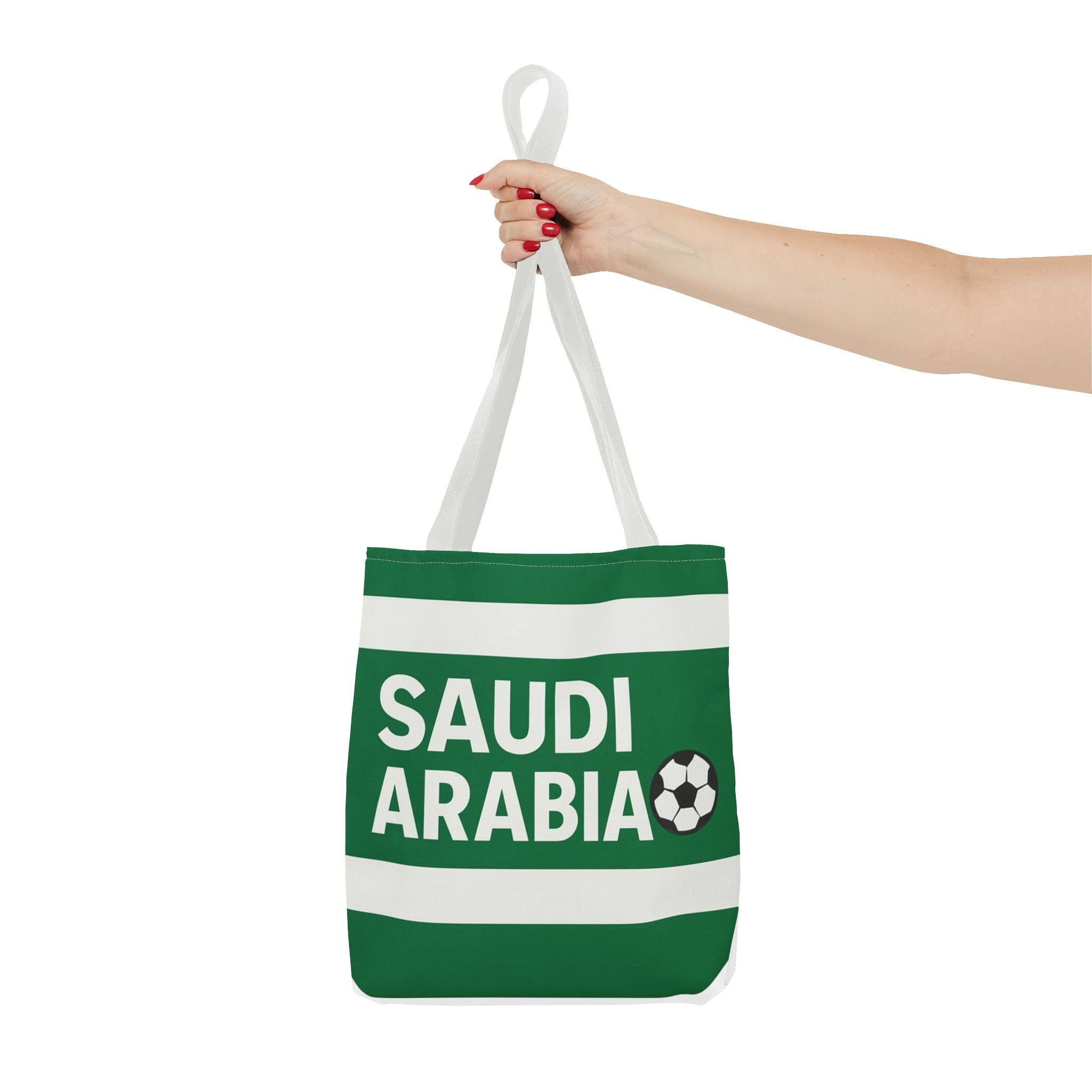 Saudi Arabia Soccer Tote Bag | Green Stripes Football Fan