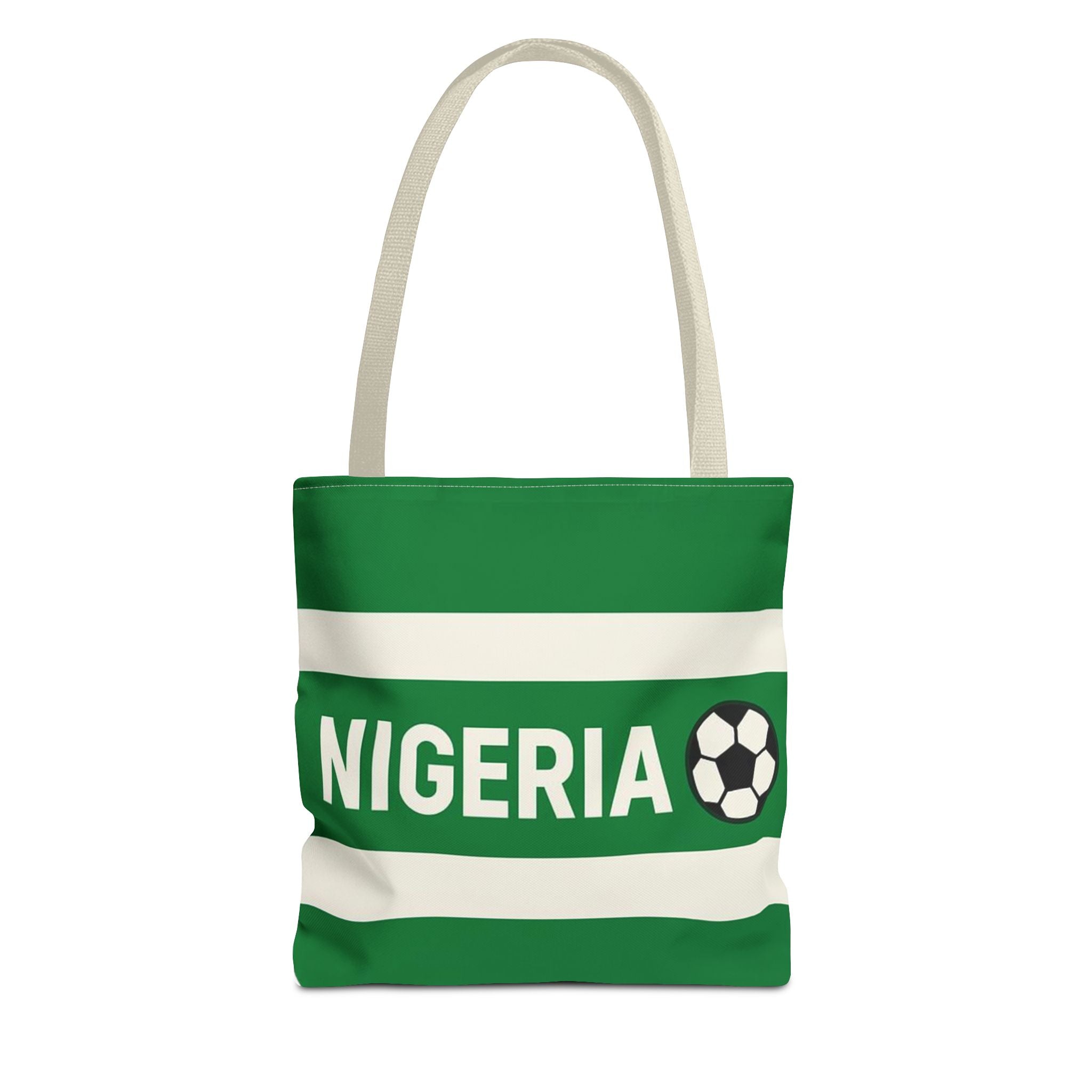 Nigeria Soccer Fan Tote Bag | Green White Football Stripes