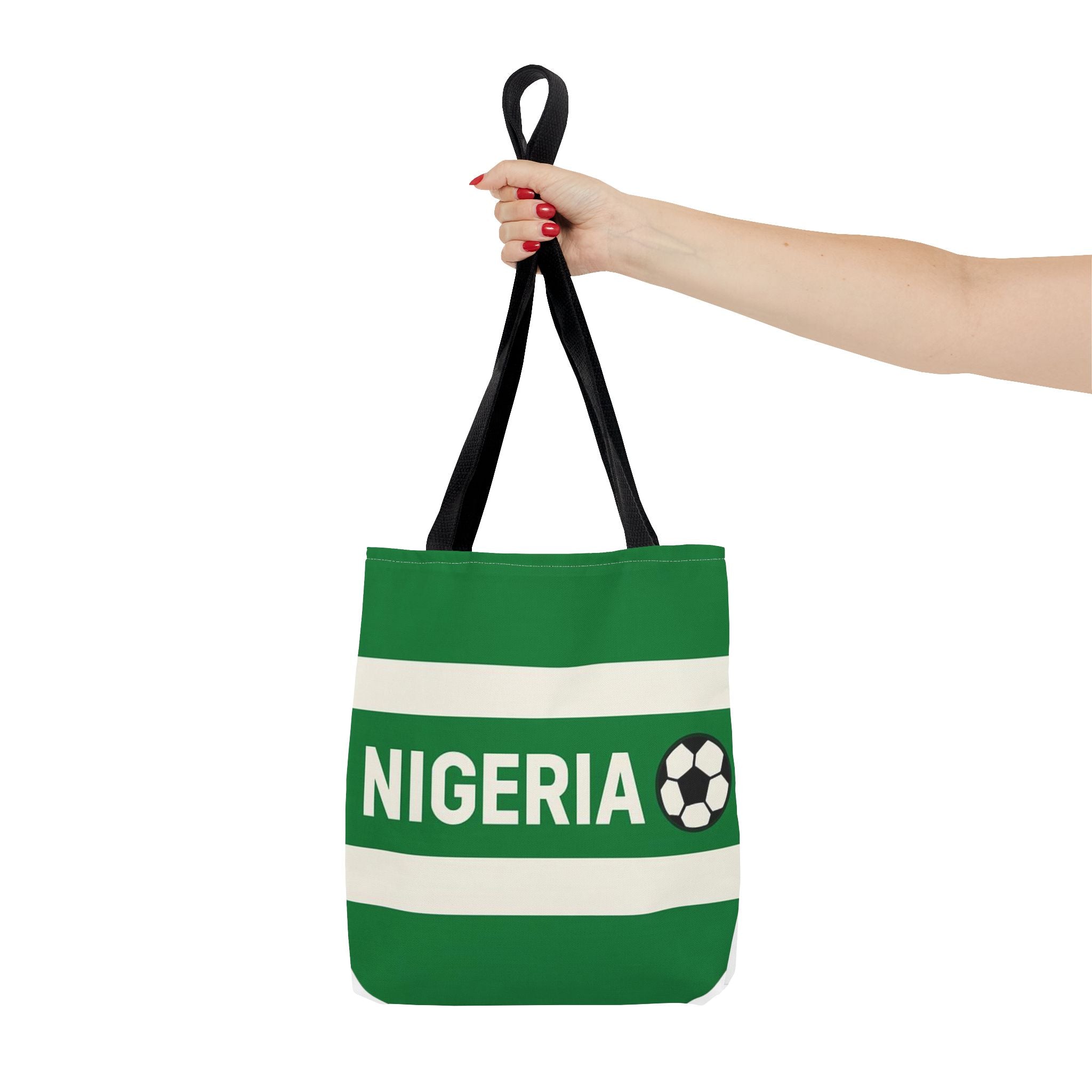 Nigeria Soccer Fan Tote Bag | Green White Football Stripes