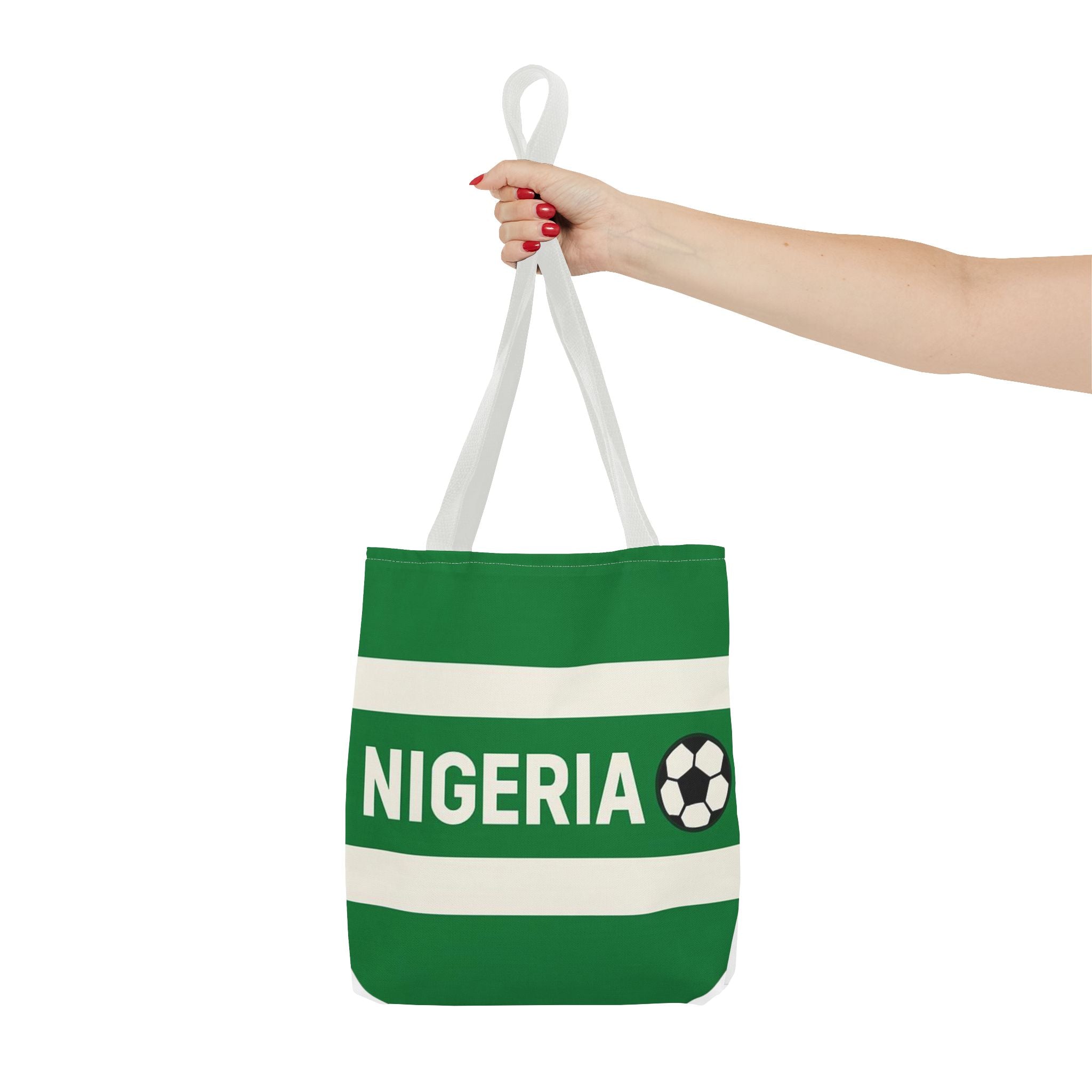 Nigeria Soccer Fan Tote Bag | Green White Football Stripes