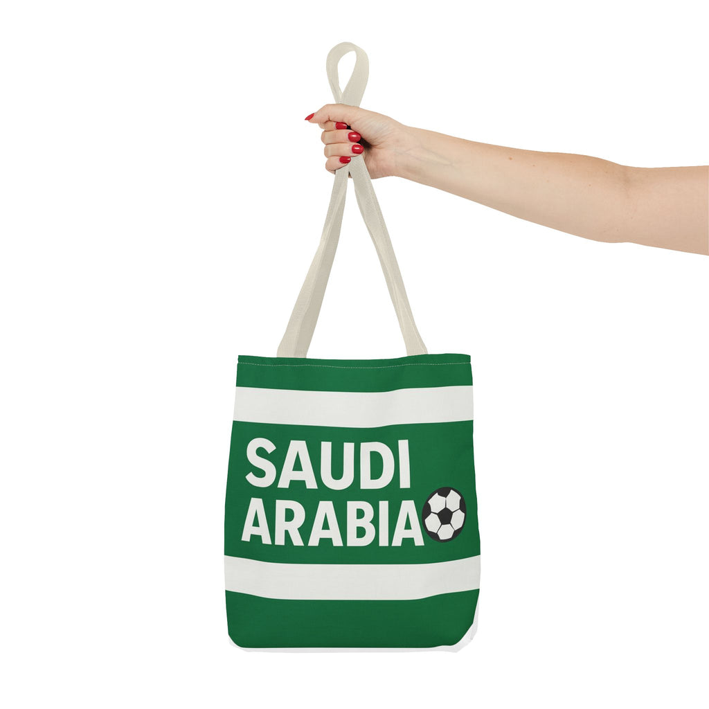Saudi Arabia Soccer Tote Bag | Green Stripes Football Fan