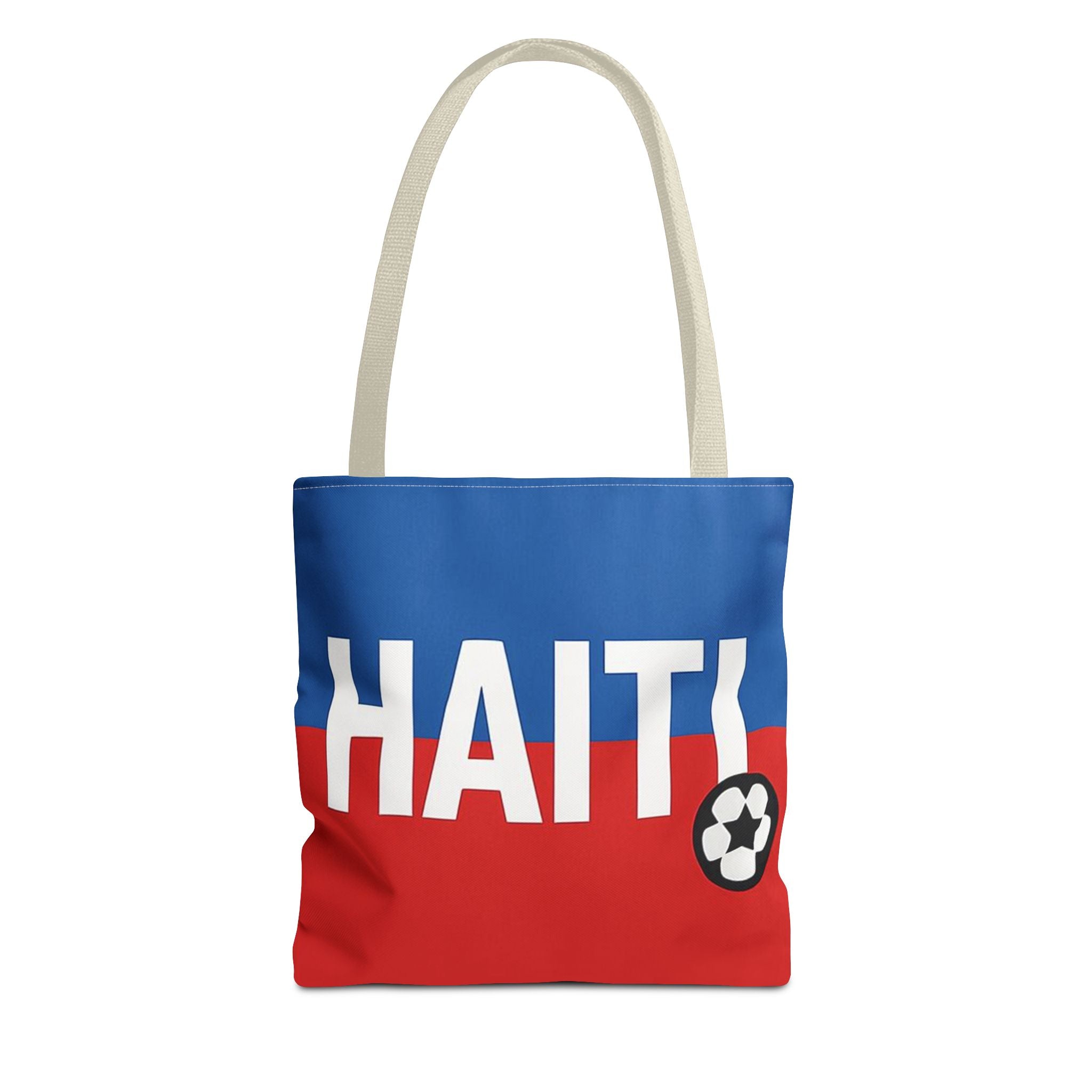 Haiti Flag Soccer Tote Bag | Blue Red HAITI Design