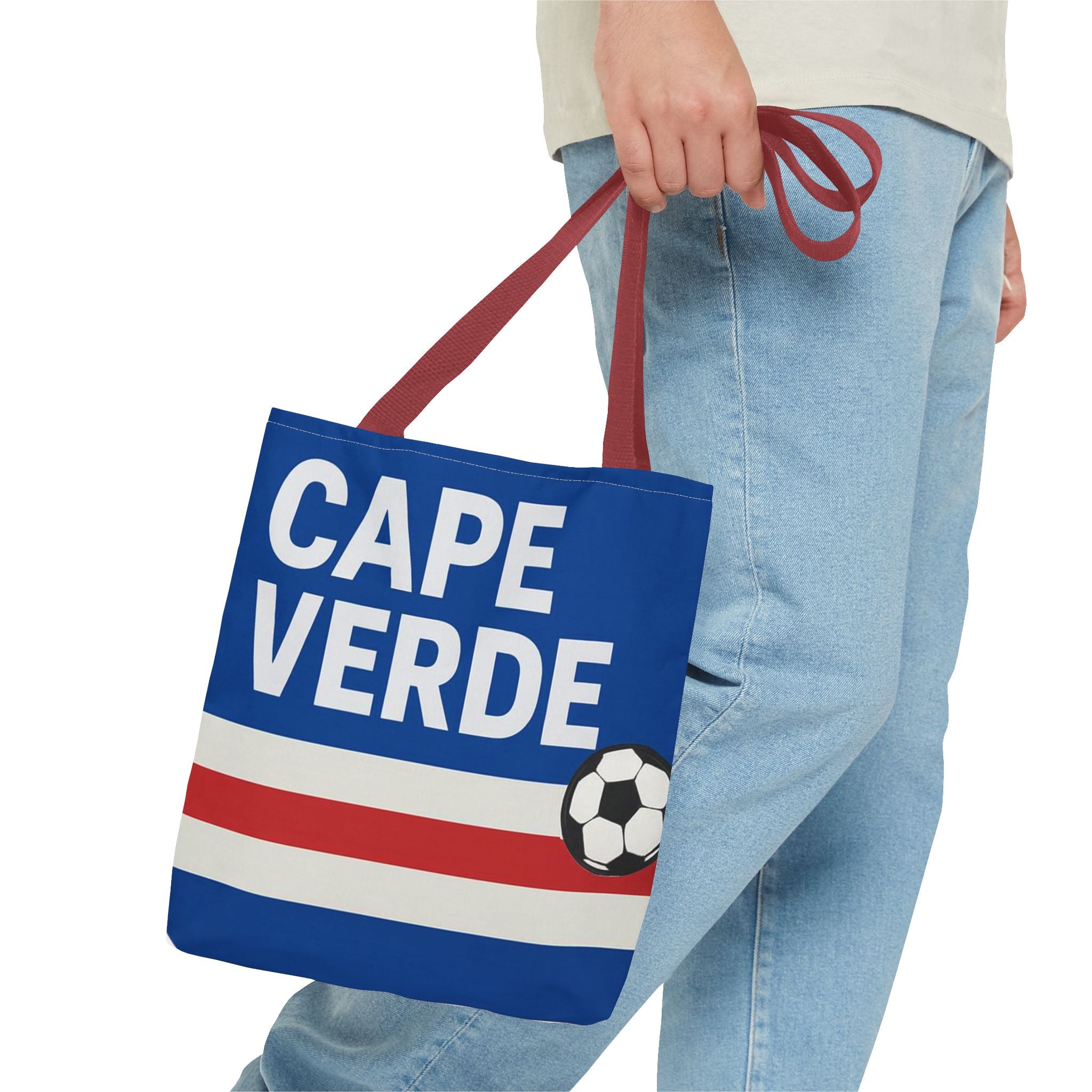 Cape Verde Soccer Tote Bag | Flag Colors Football Design