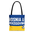 Bosnia & Herzegovina Soccer Fan Tote Bag | Blue Yellow Football Stripes