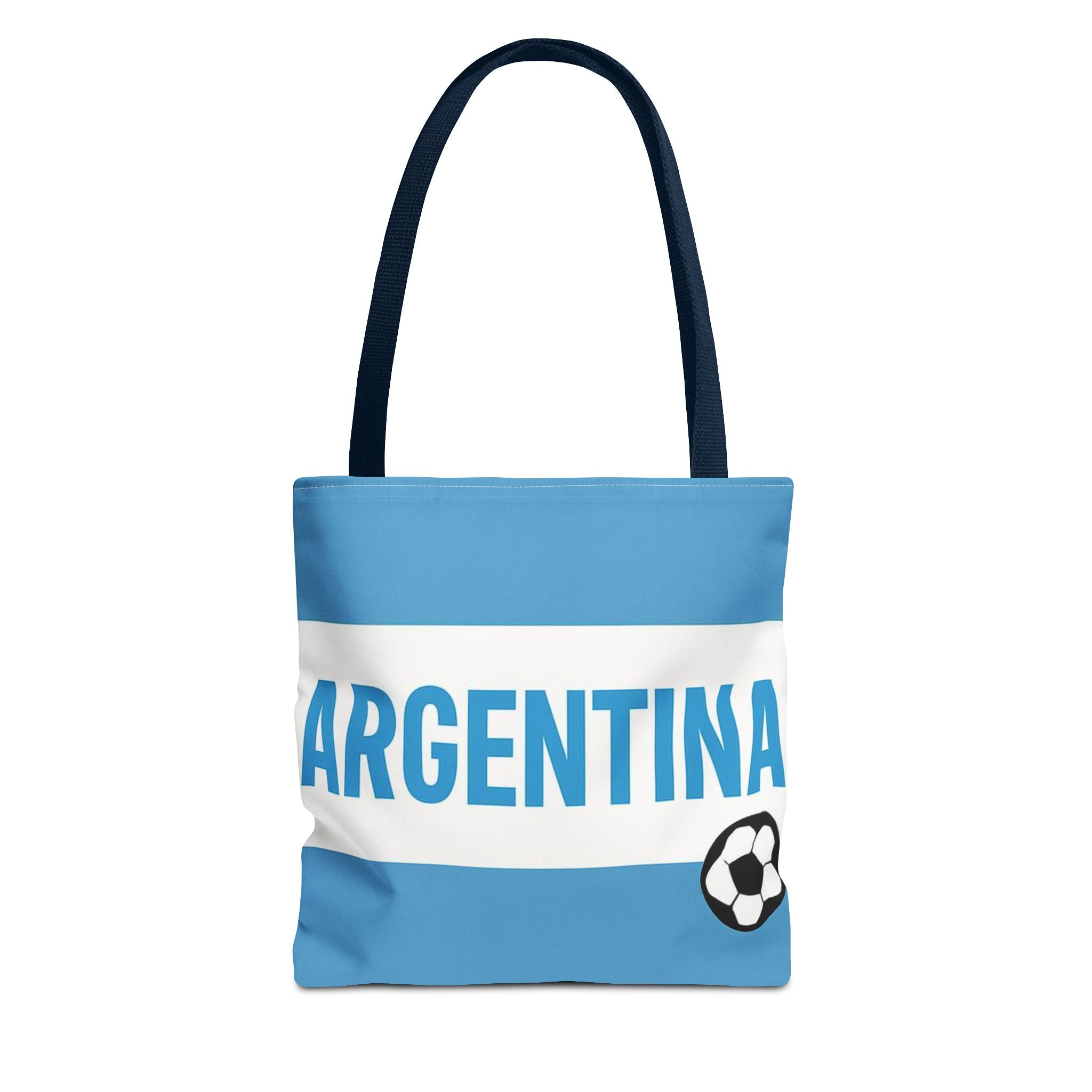 Argentina Soccer Fan Tote Bag | Light Blue White Football Stripes