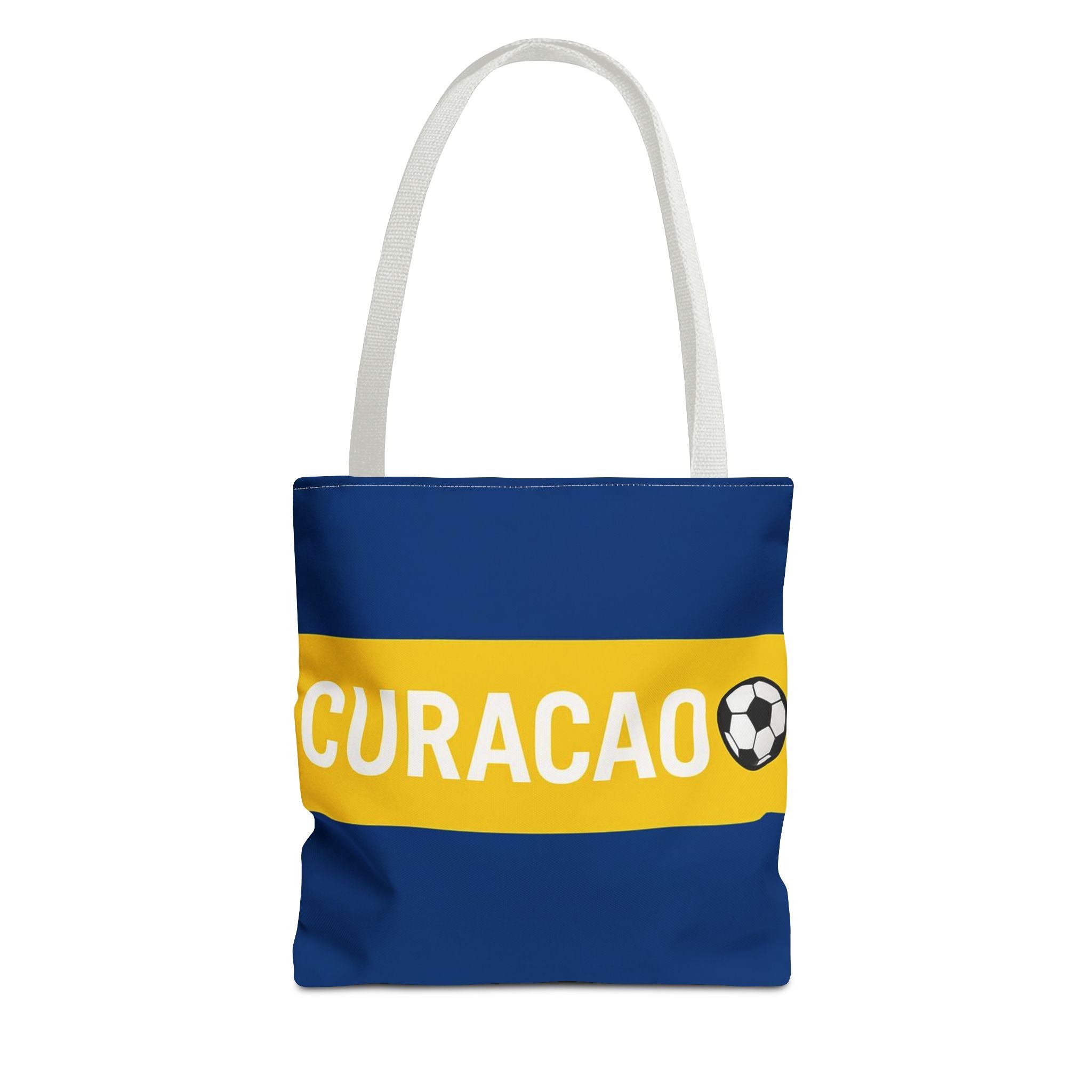 Curacao Soccer Stripe Tote Bag | Blue Yellow Football Design