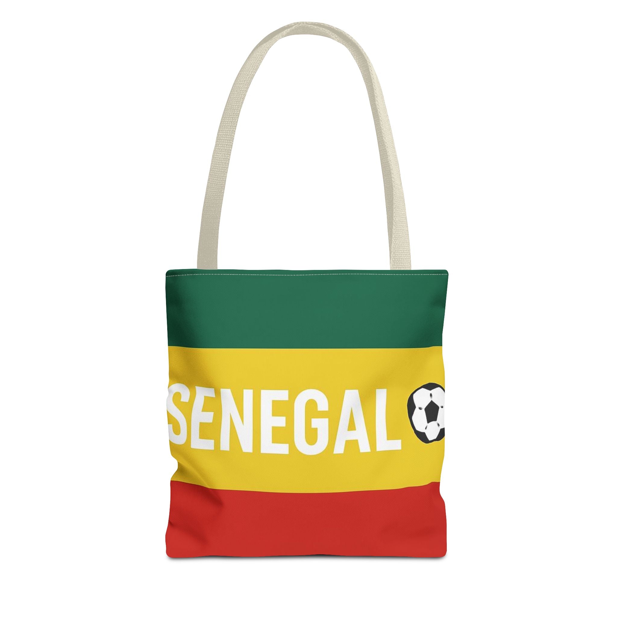 Senegal Flag Stripe with Soccer Ball Tote Bag