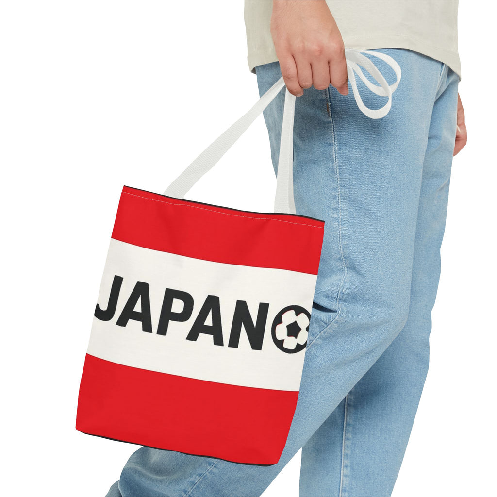 Japan Soccer Logo Tote Bag | Red White Stripe Japan Football